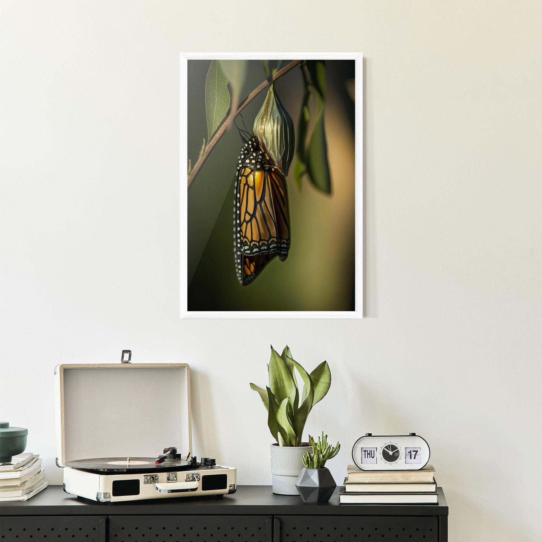 Poster Înrămat Yellow Black Butterfly mockup 2