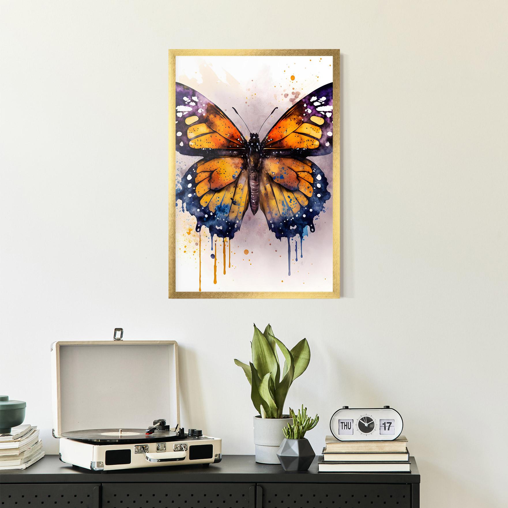 Poster Înrămat Watercolor Butterfly mockup 2