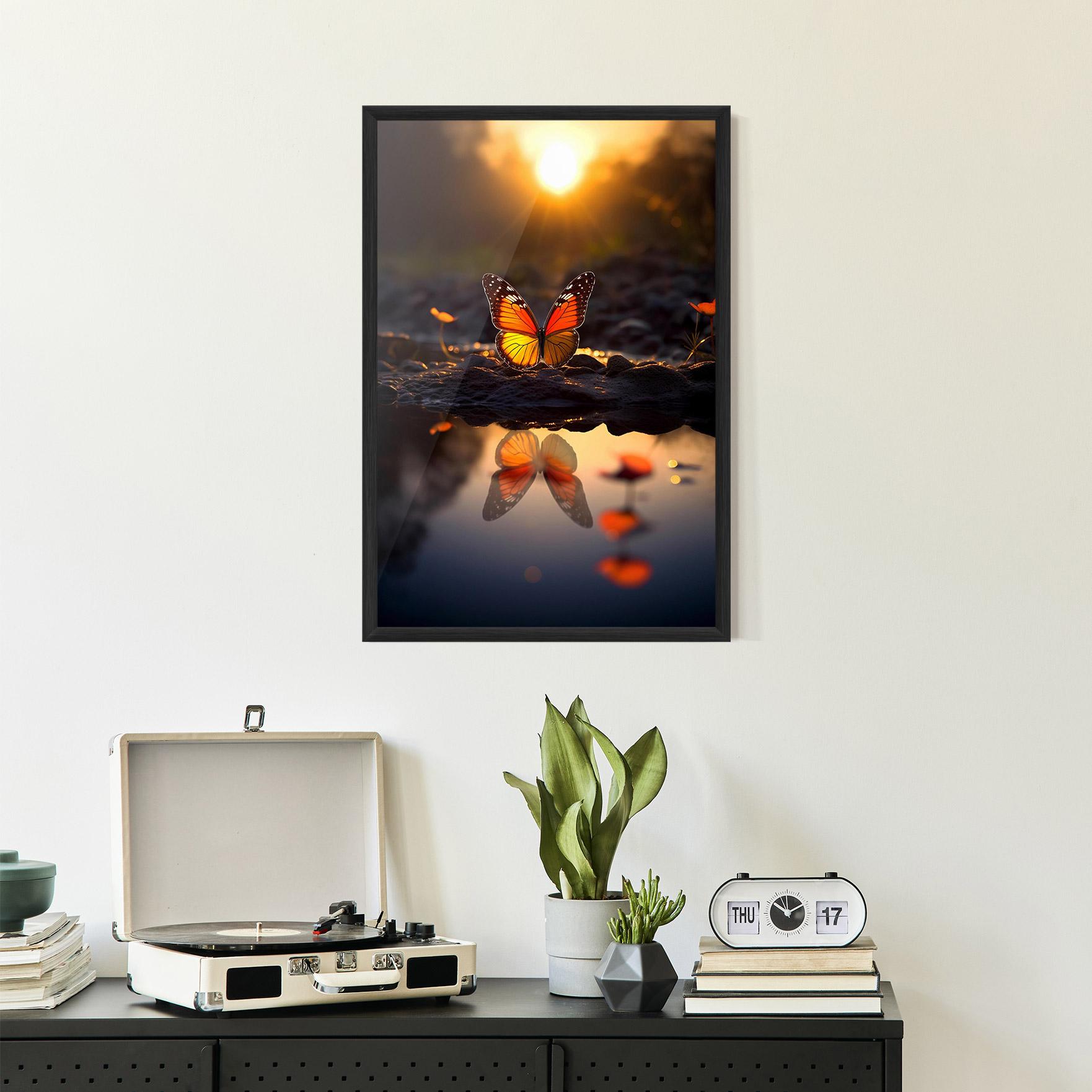 Poster Înrămat Sun Water Butterfly mockup 2