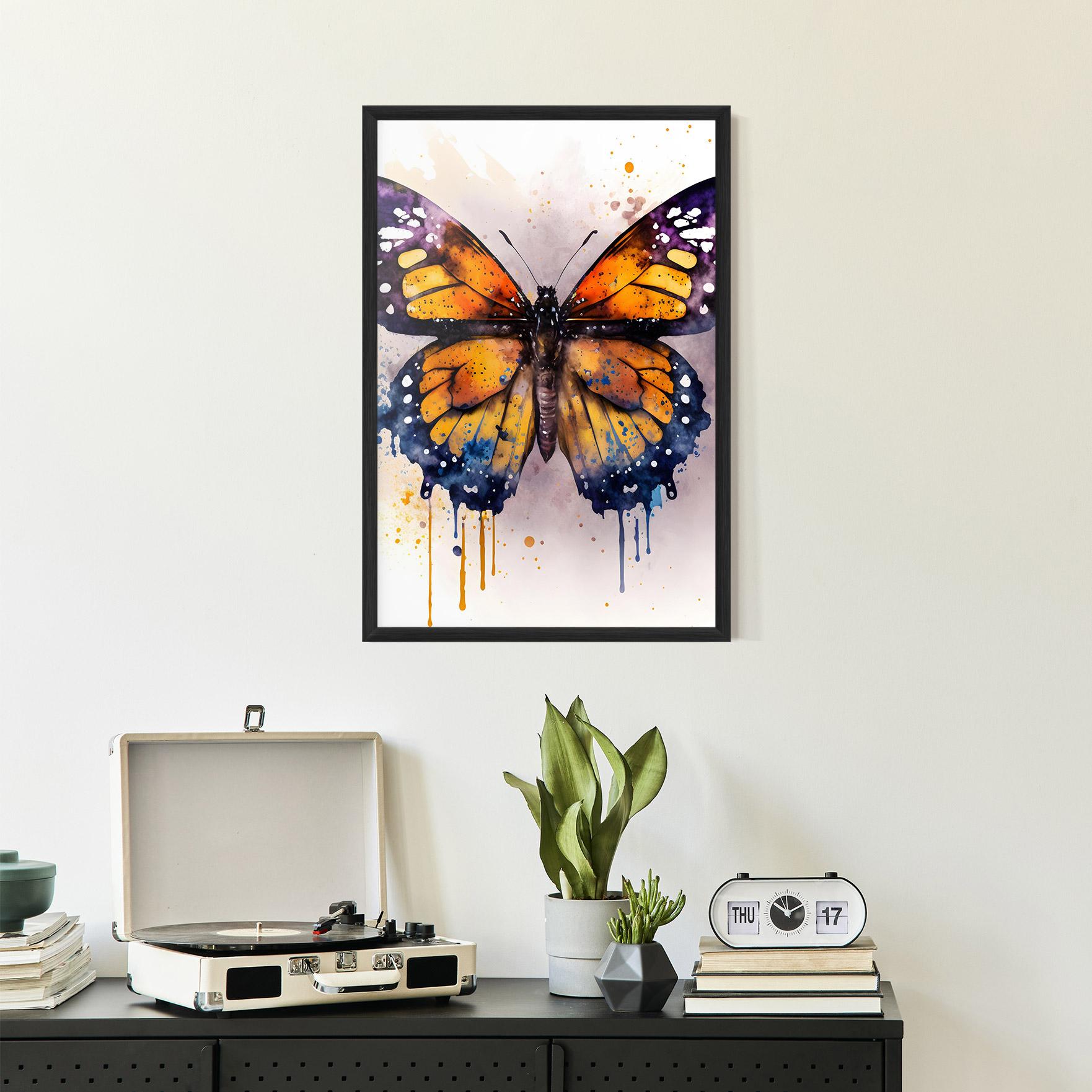 Poster Înrămat Watercolor Butterfly mockup 2