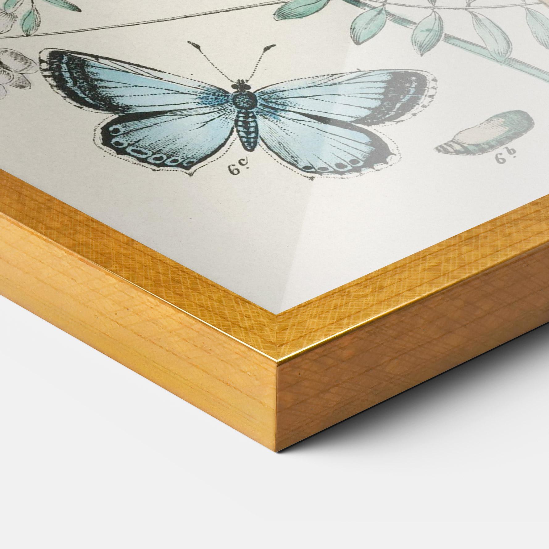 Poster Înrămat Blue Orange Butterflies mockup 3