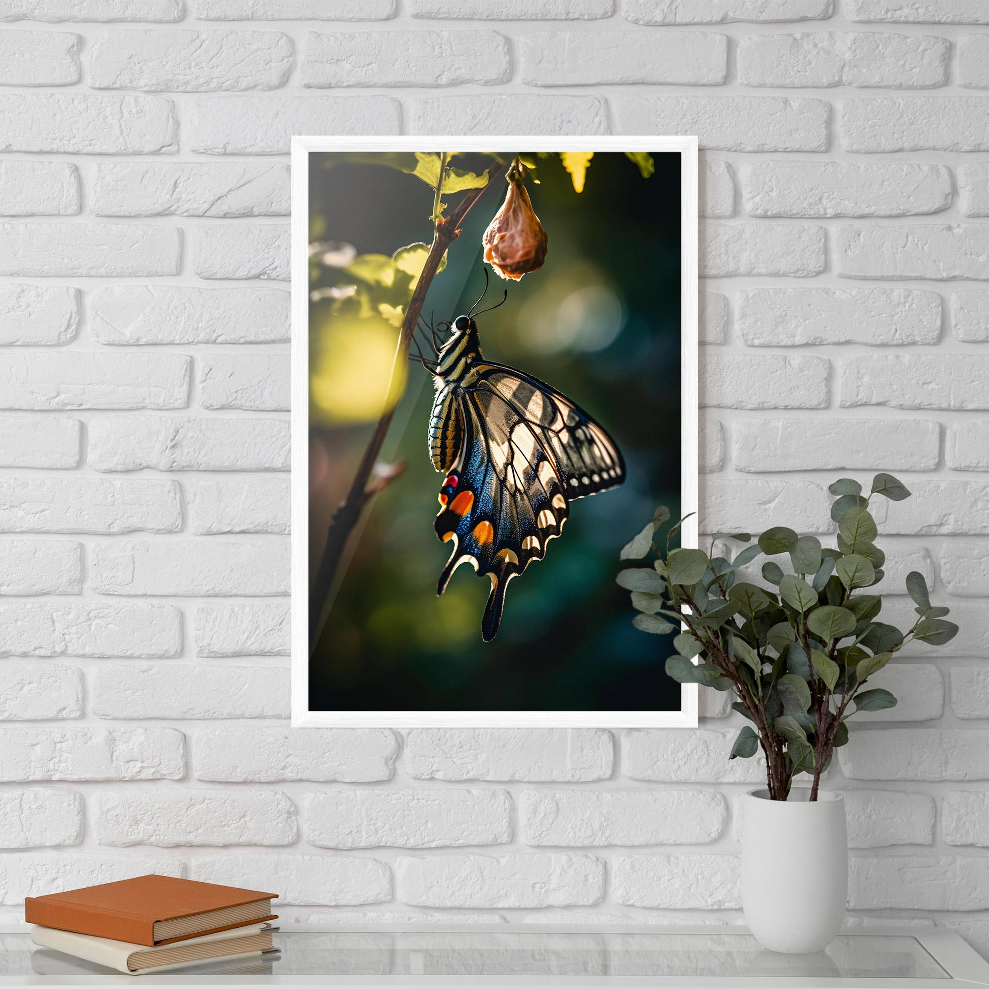 Poster Înrămat Blue Cream Butterfly mockup 5