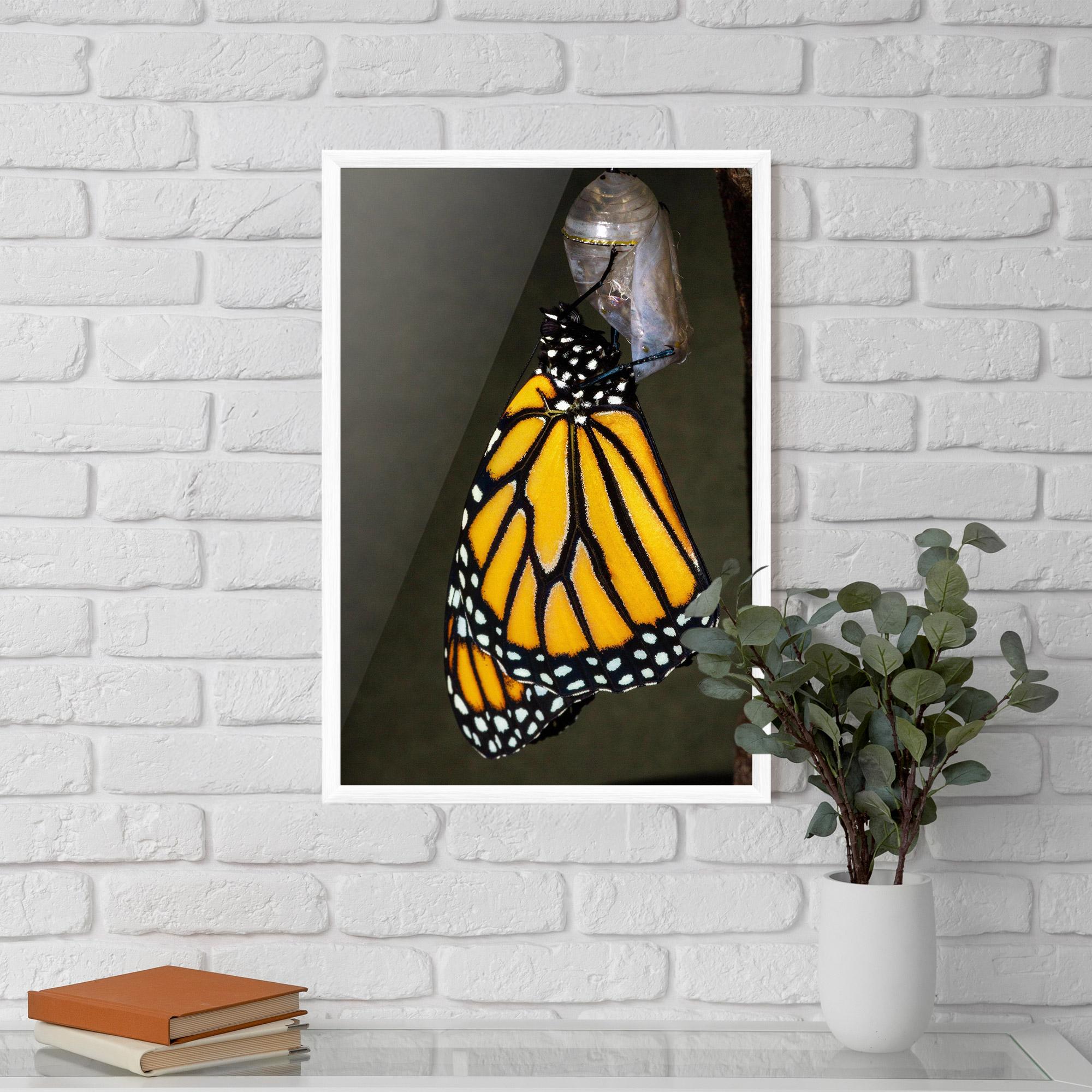 Poster Înrămat Dark Yellow Butterfly mockup 5