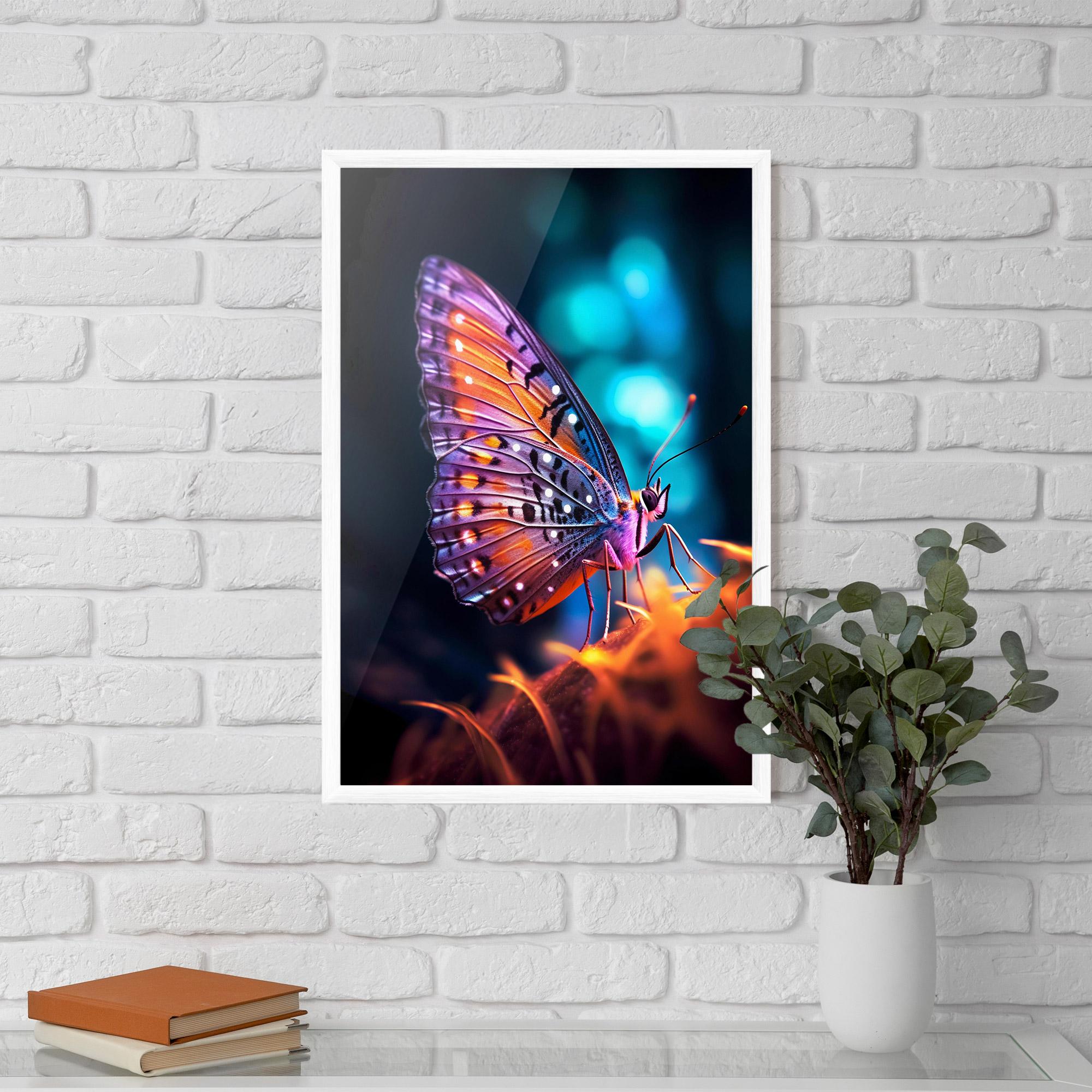 Poster Înrămat Purple Orange Butterfly mockup 5