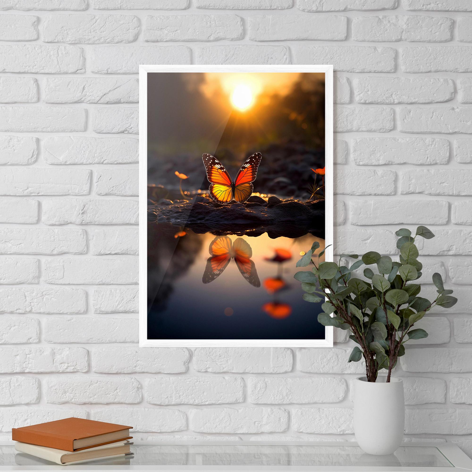 Poster Înrămat Sun Water Butterfly mockup 5