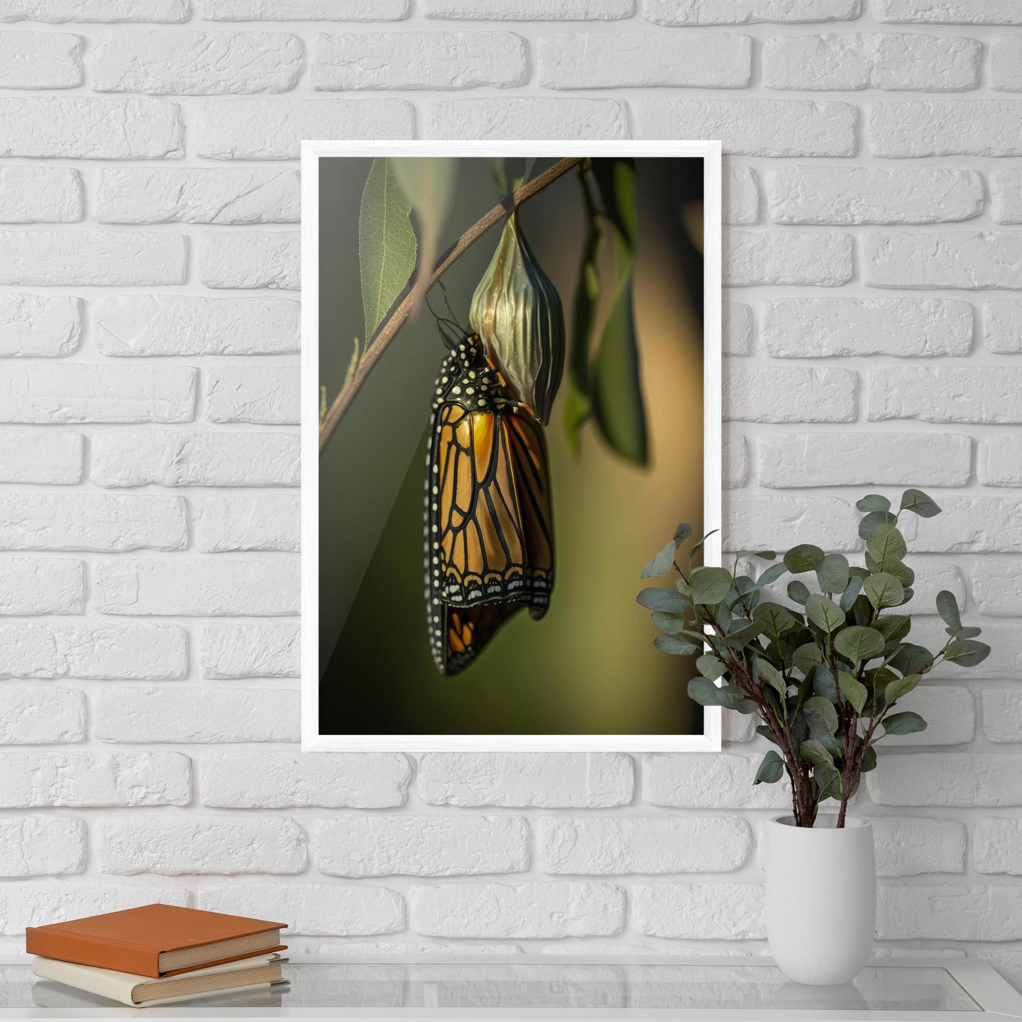 Poster Înrămat Yellow Black Butterfly mockup 5