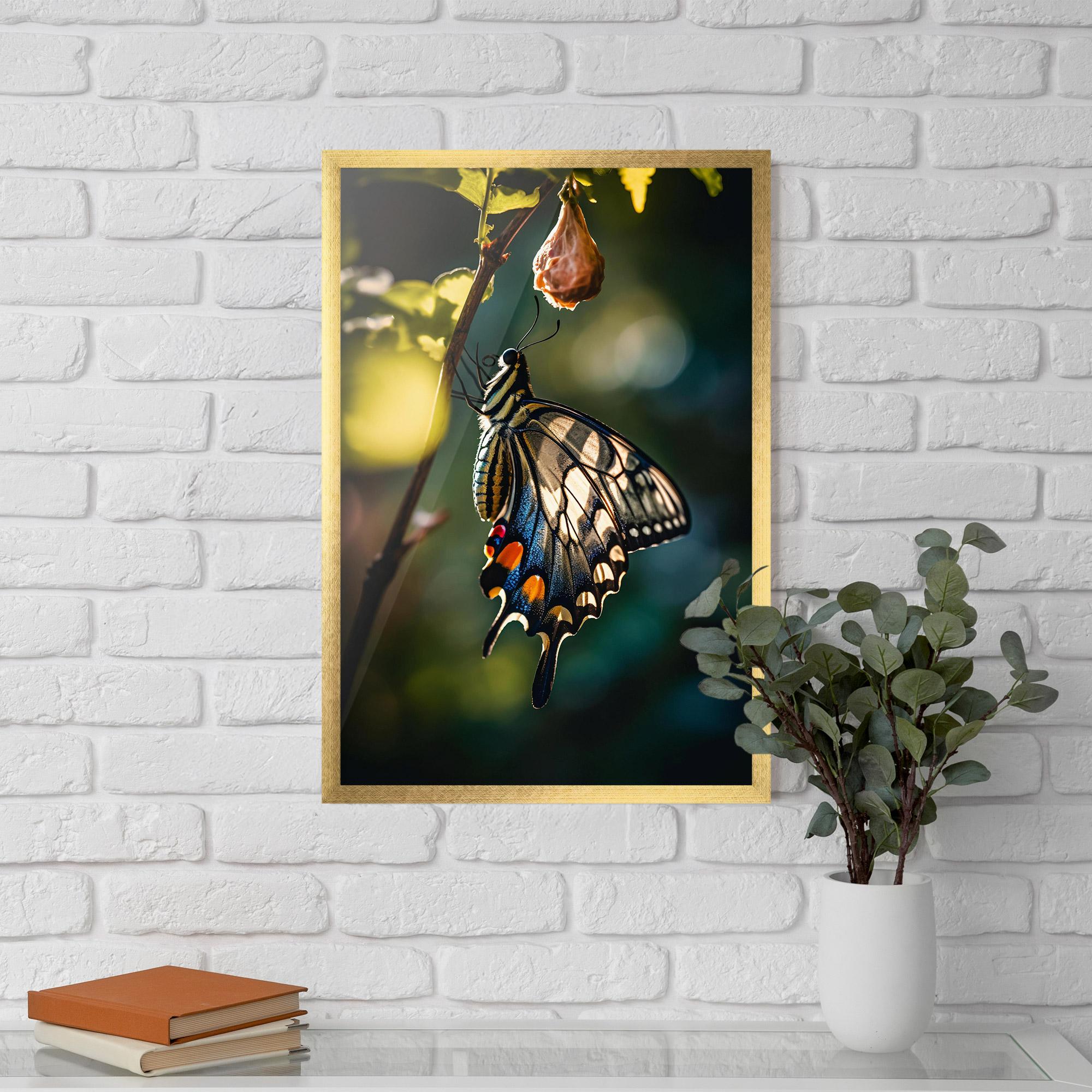 Poster Înrămat Blue Cream Butterfly mockup 5