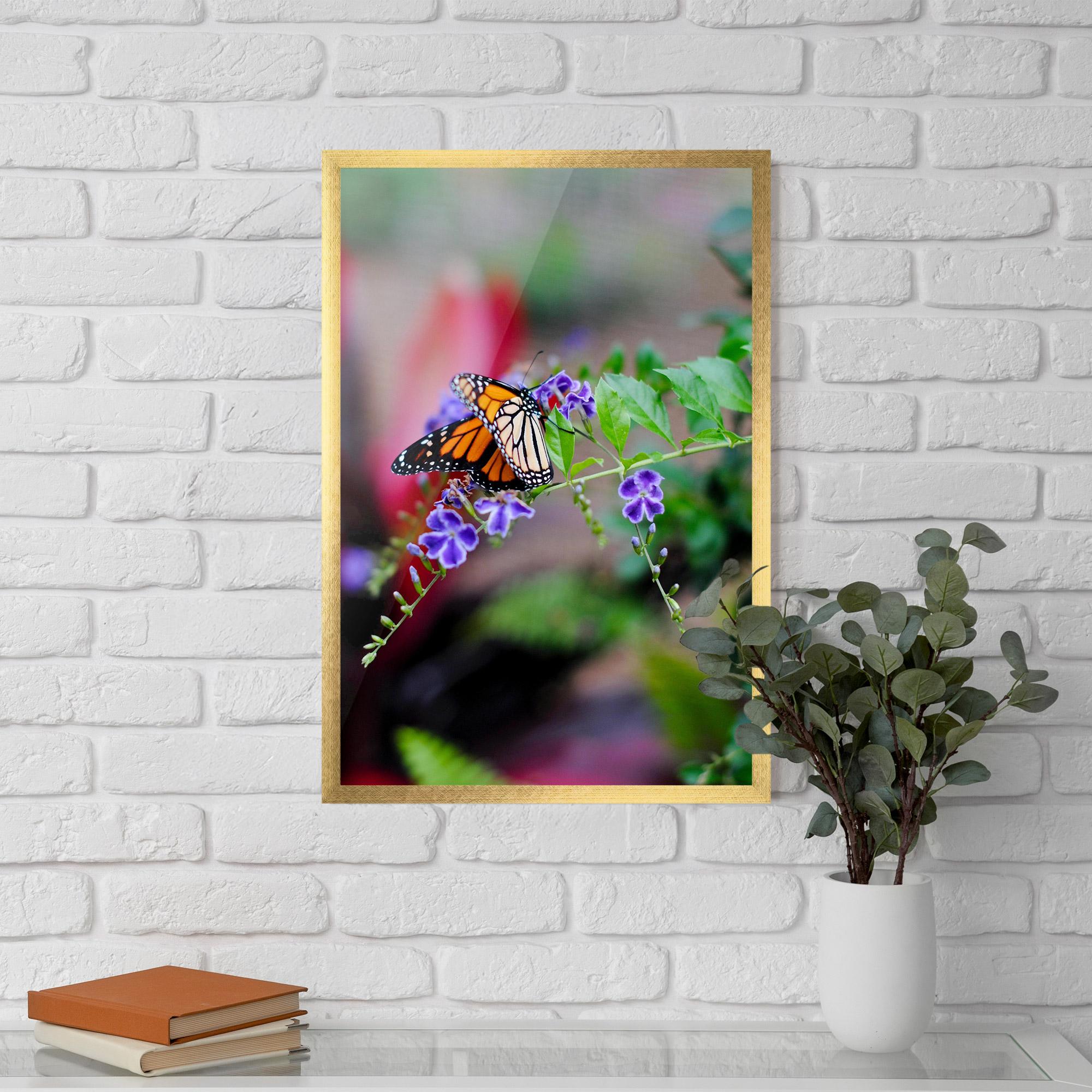 Poster Înrămat Strong Orange Butterfly mockup 5