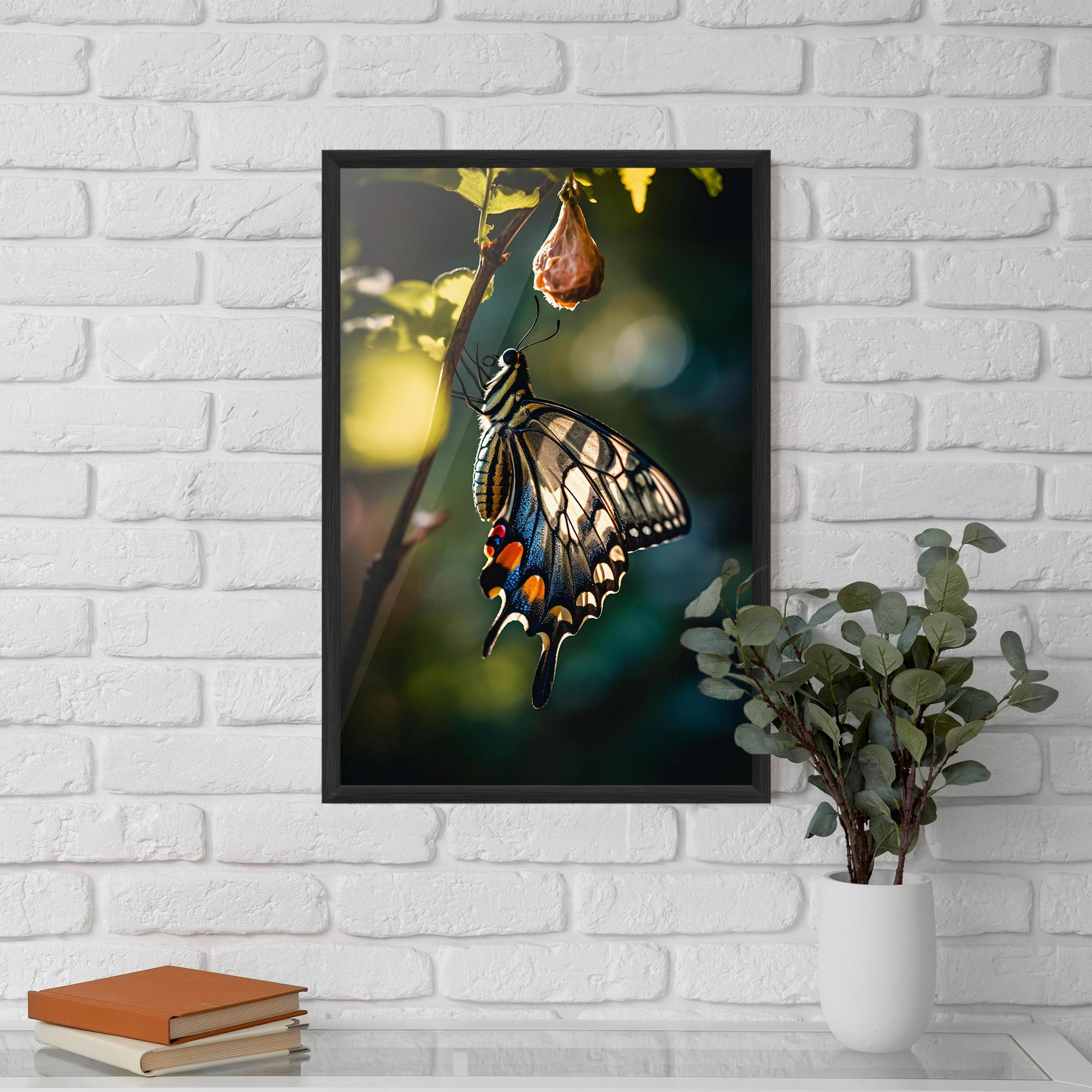 Poster Înrămat Blue Cream Butterfly mockup 5