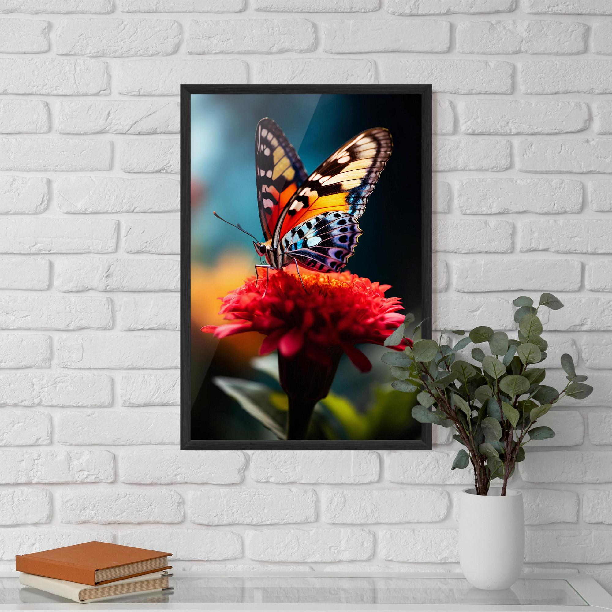 Poster Înrămat Blue Yellow Butterfly mockup 5