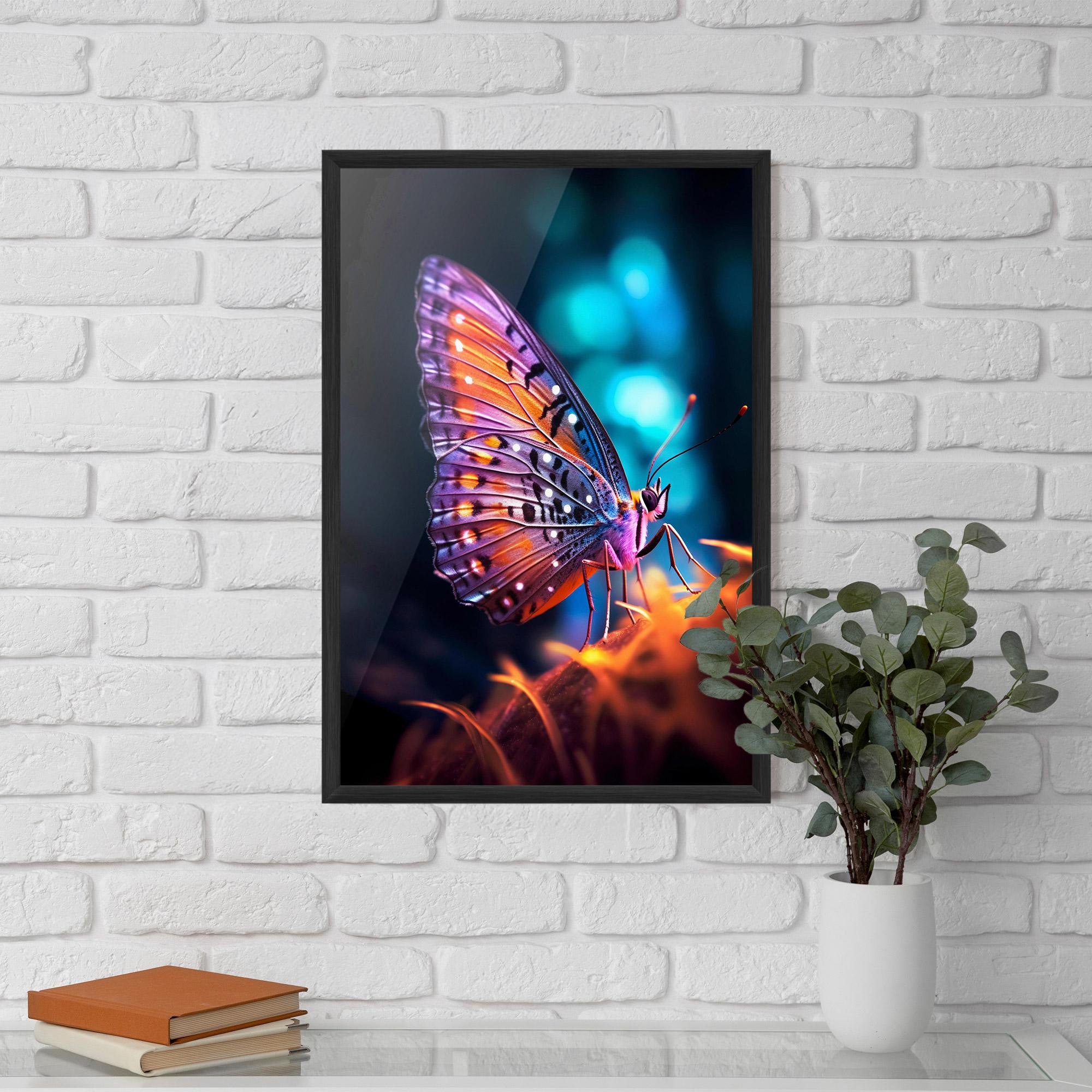 Poster Înrămat Purple Orange Butterfly mockup 5