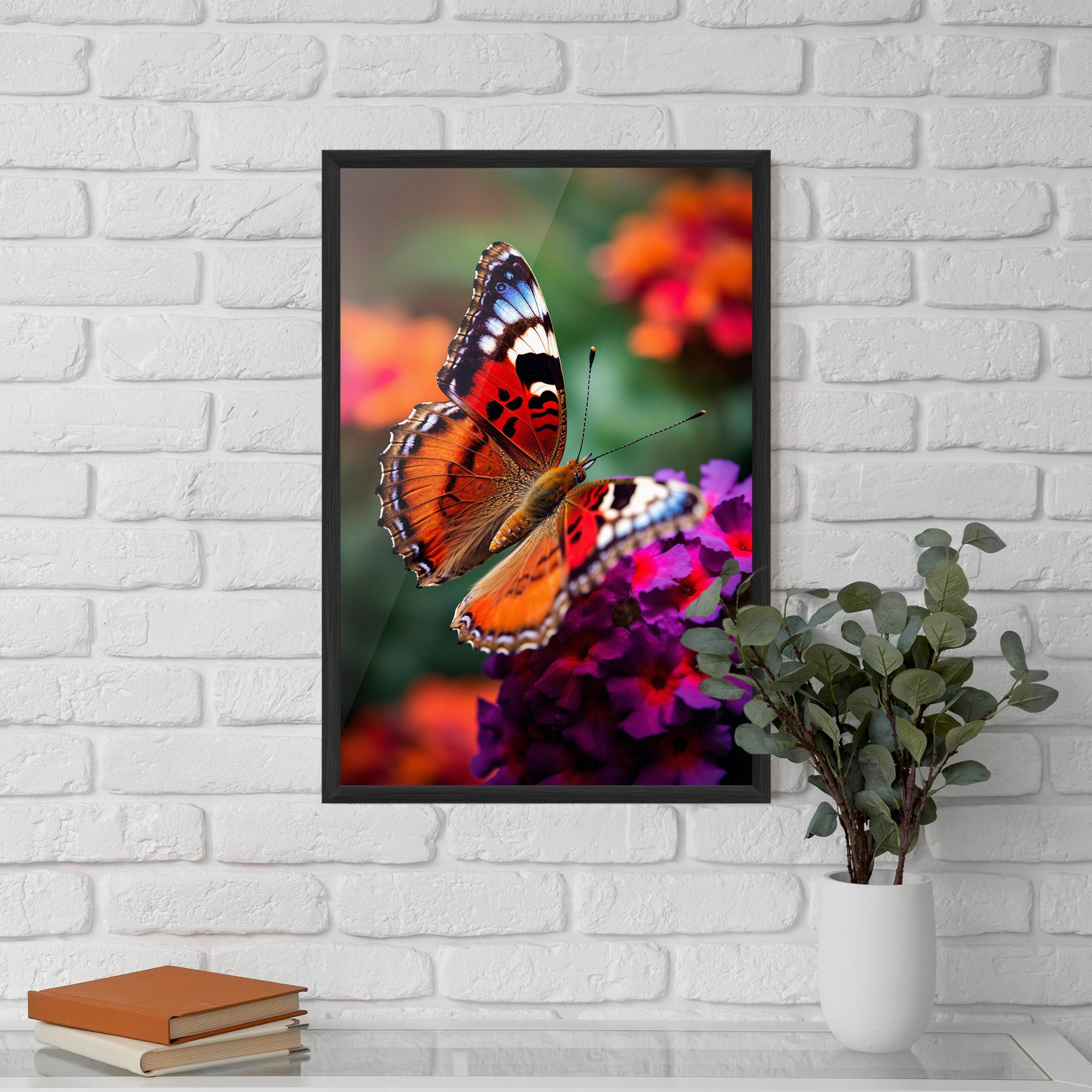 Poster Înrămat Red Blue Butterfly mockup 5