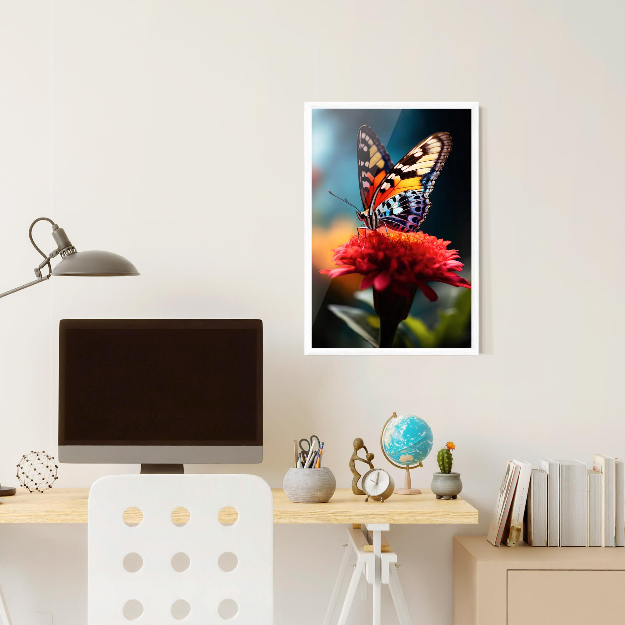 Poster Înrămat Blue Yellow Butterfly mockup 6