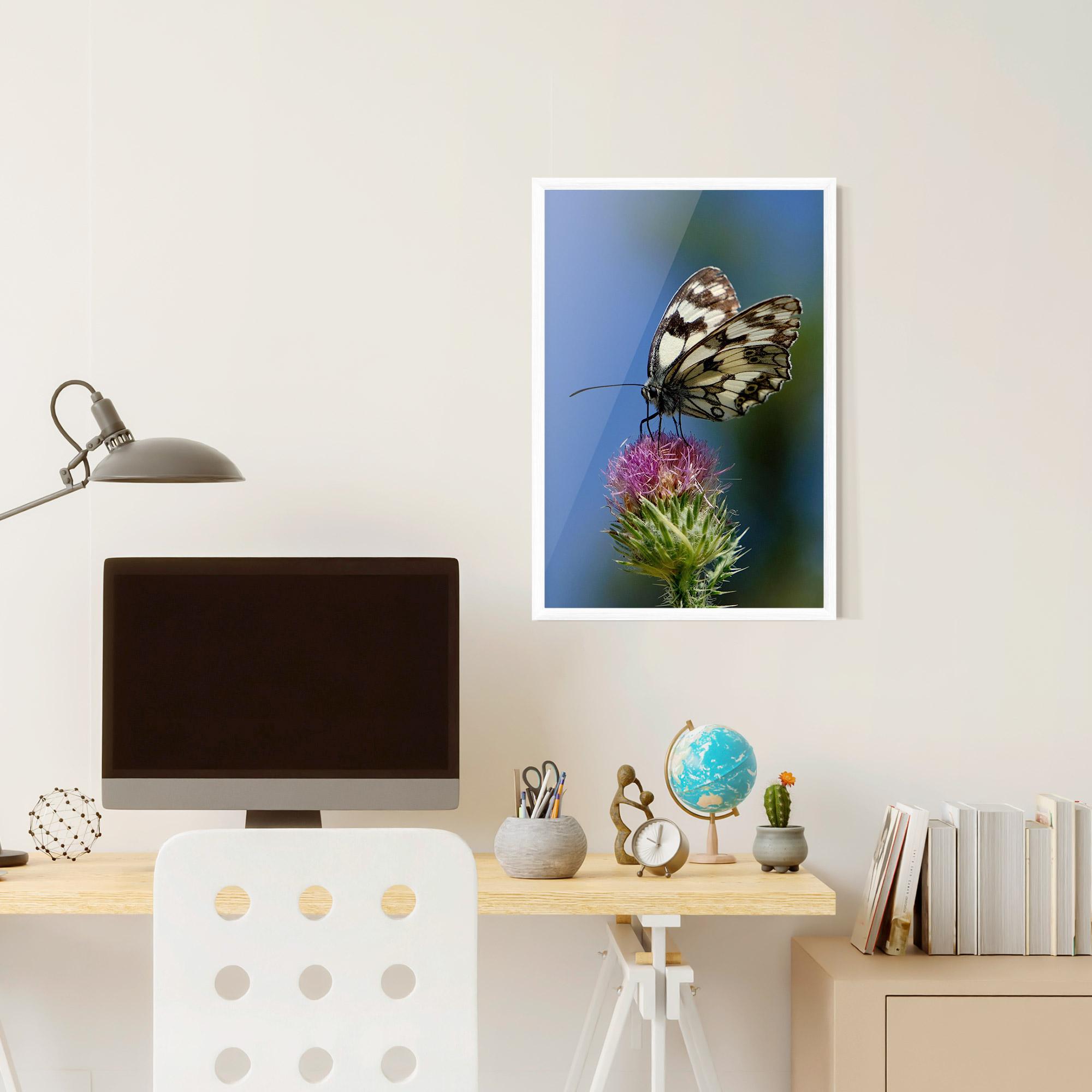 Poster Înrămat Grey White Butterfly mockup 6