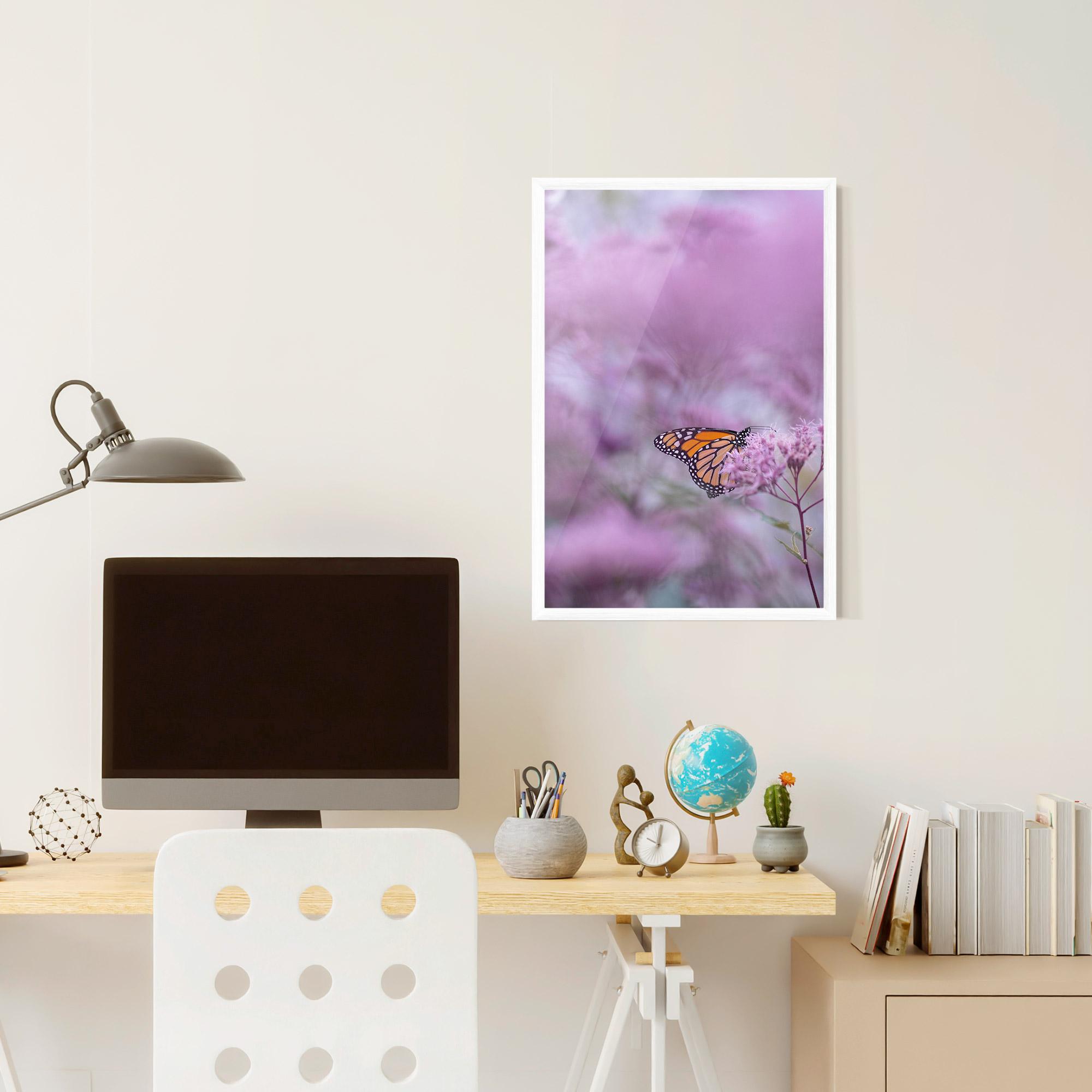 Poster Înrămat Purple Flower Butterfly mockup 6