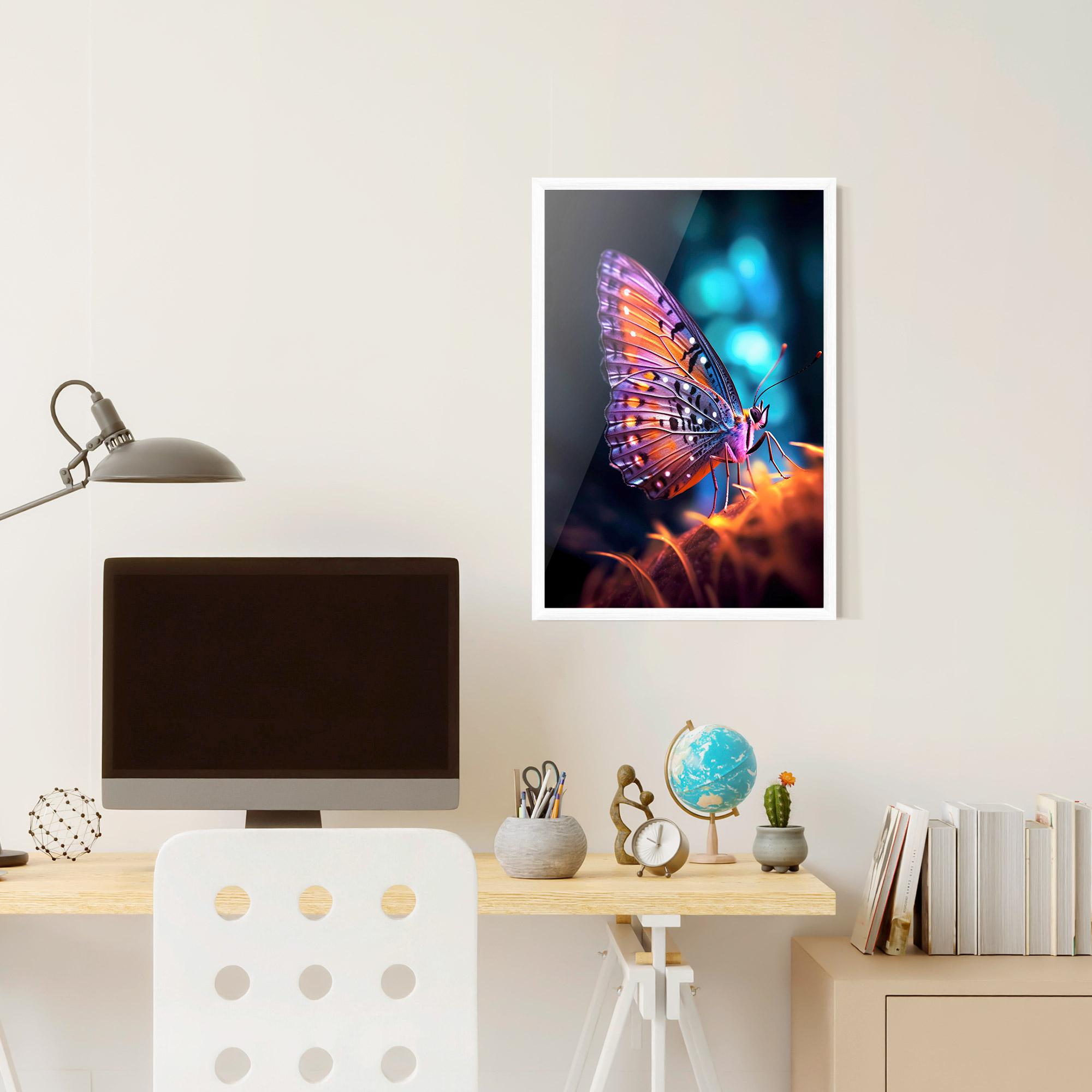 Poster Înrămat Purple Orange Butterfly mockup 6