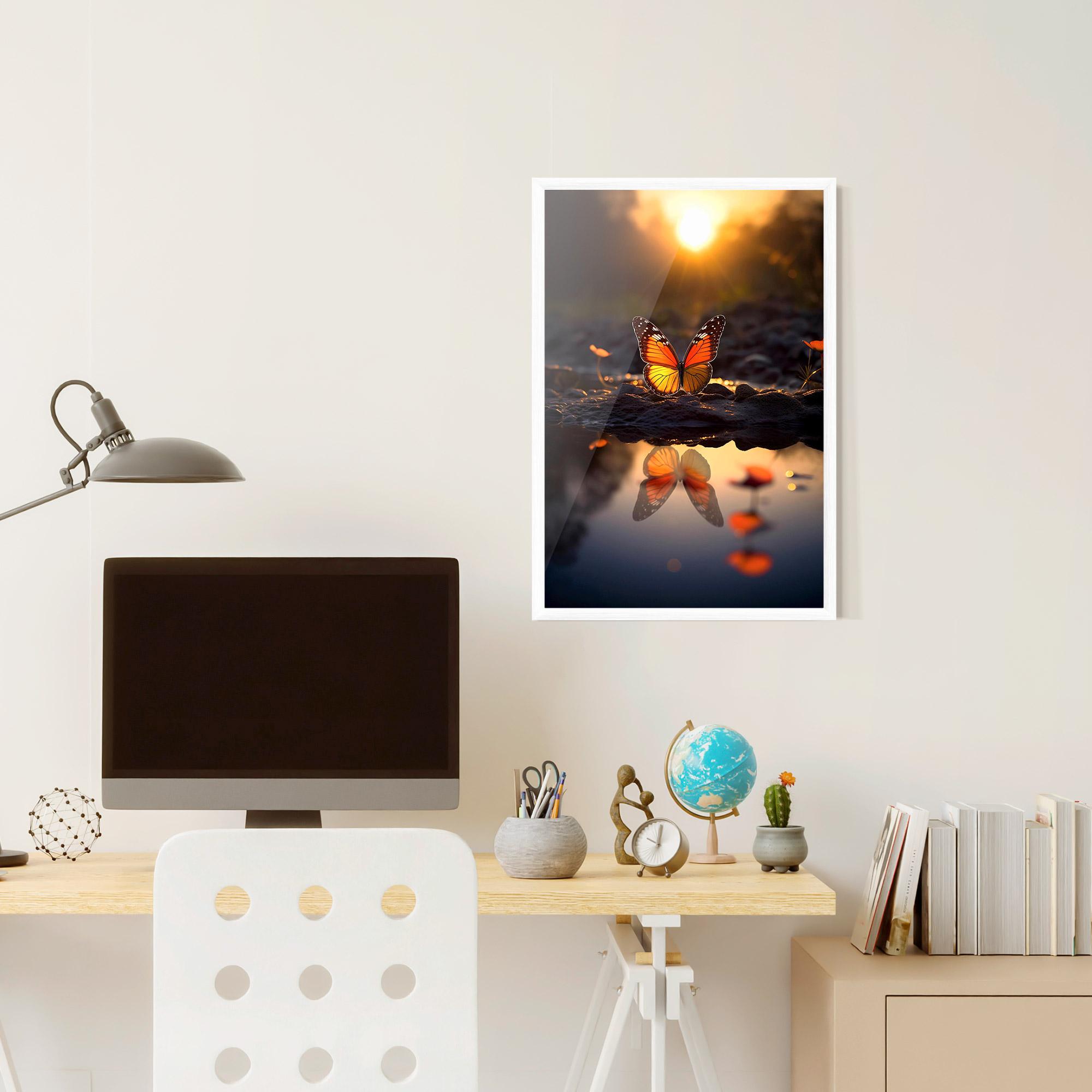 Poster Înrămat Sun Water Butterfly mockup 6