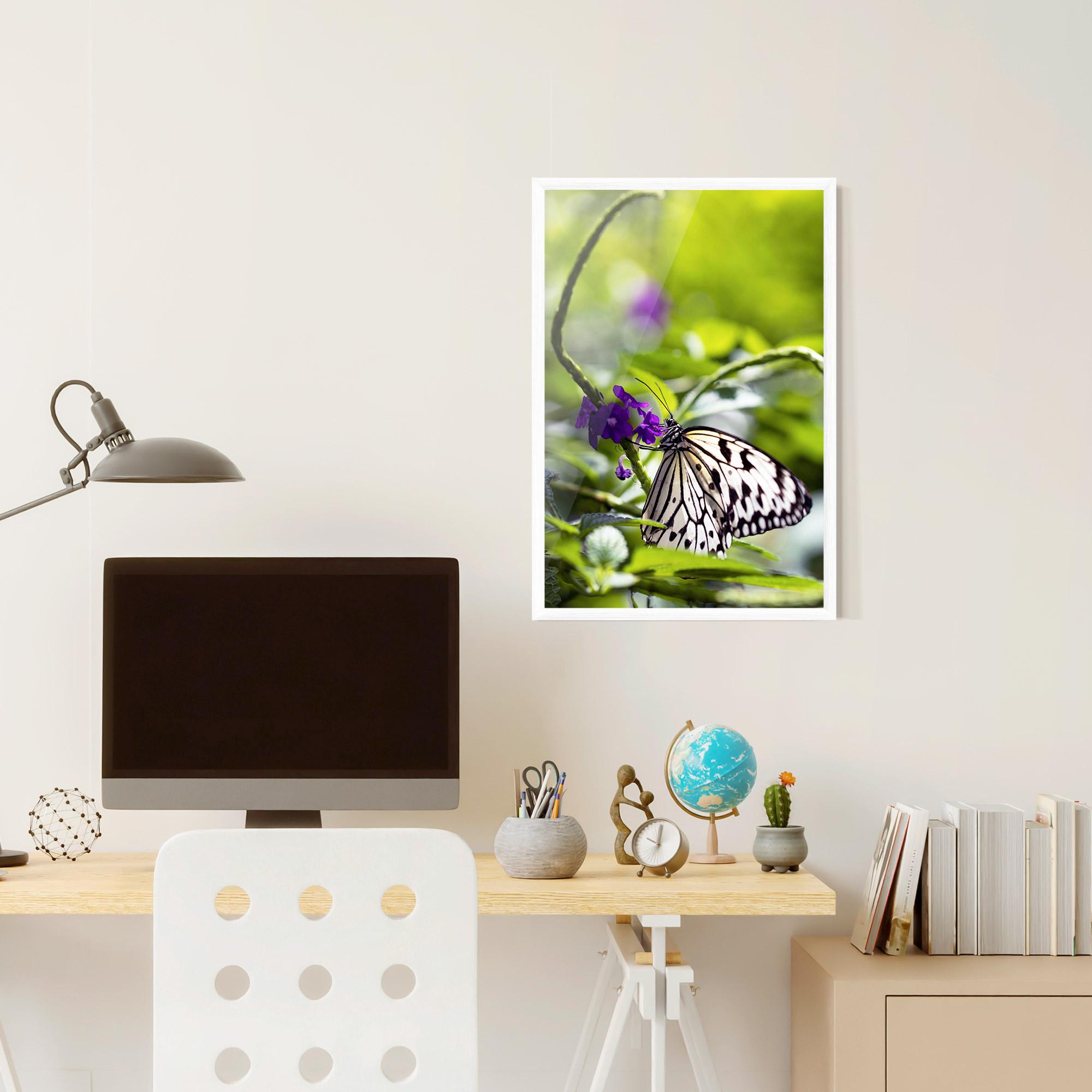 Poster Înrămat White Black Butterfly mockup 6