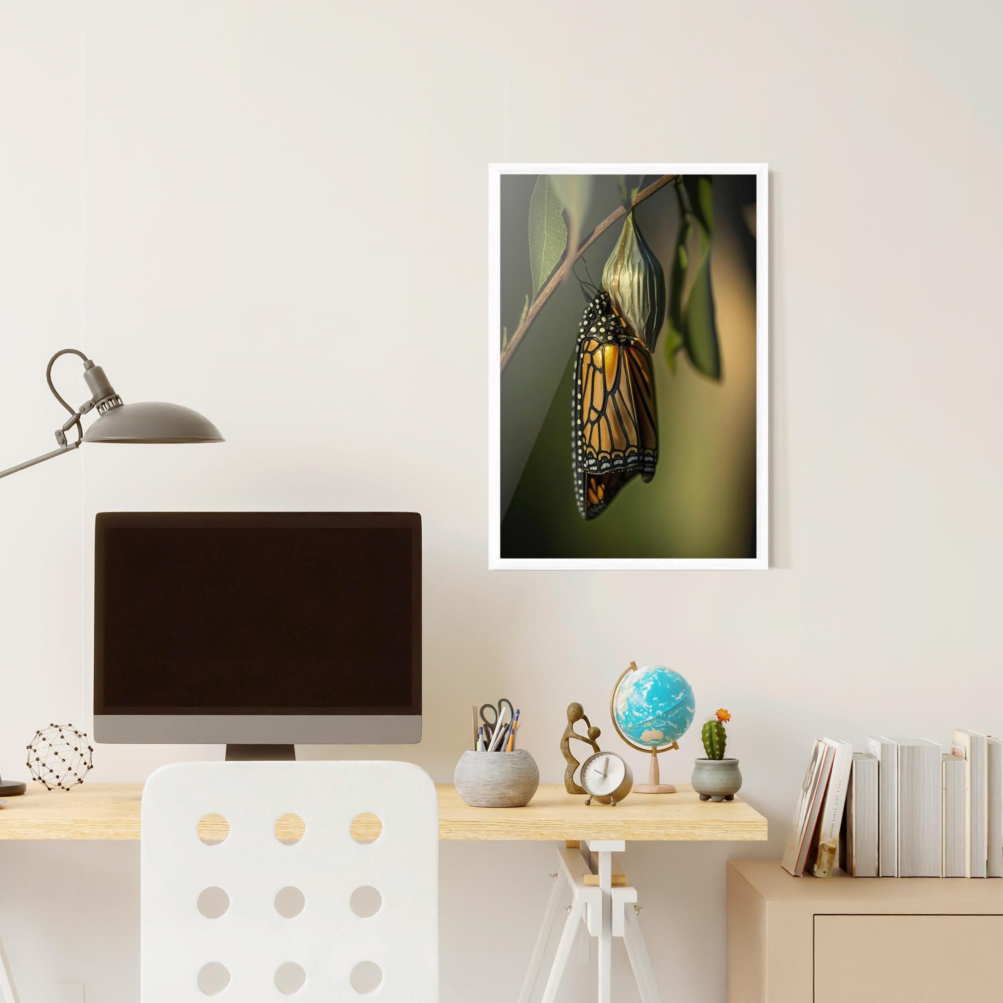 Poster Înrămat Yellow Black Butterfly mockup 6