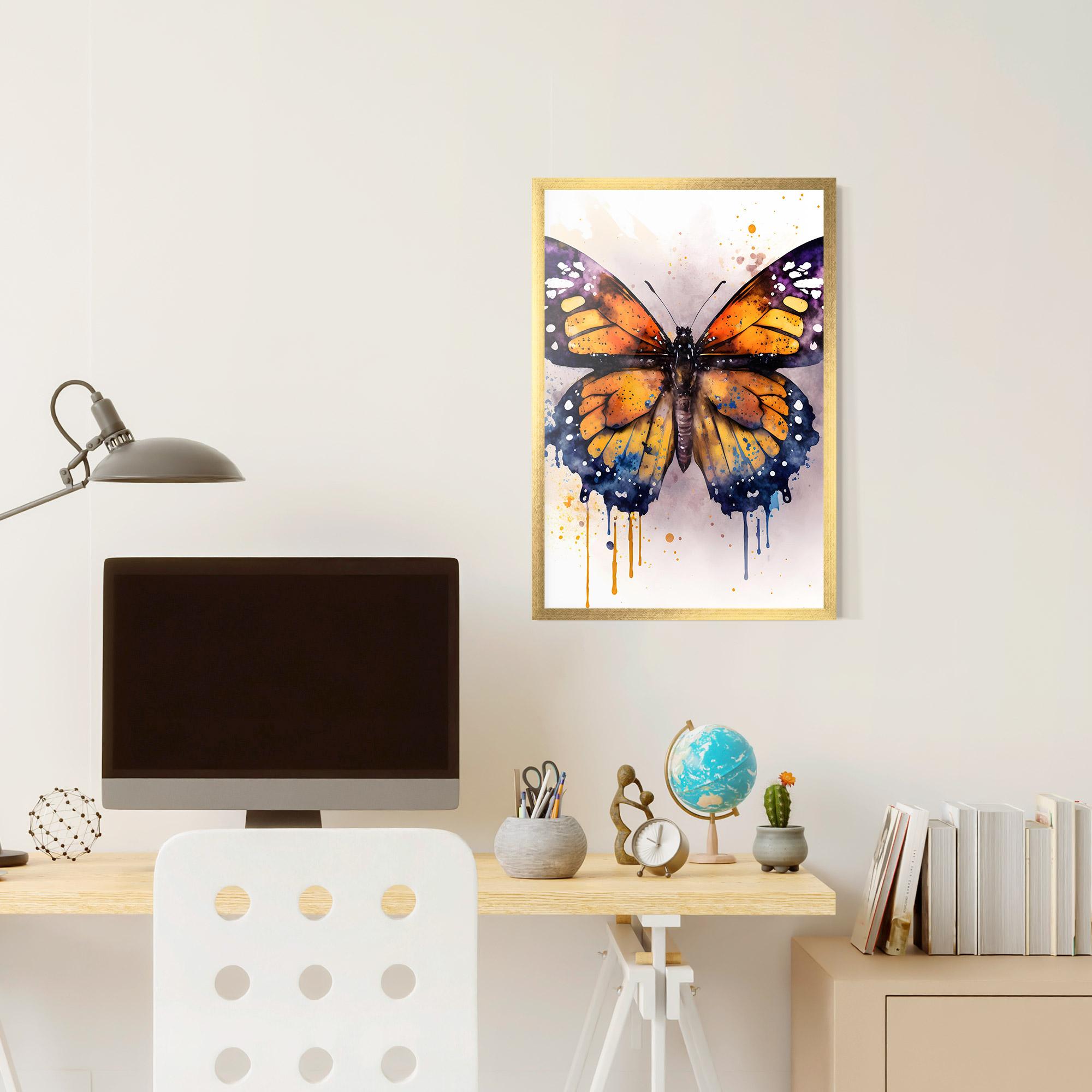Poster Înrămat Watercolor Butterfly mockup 6