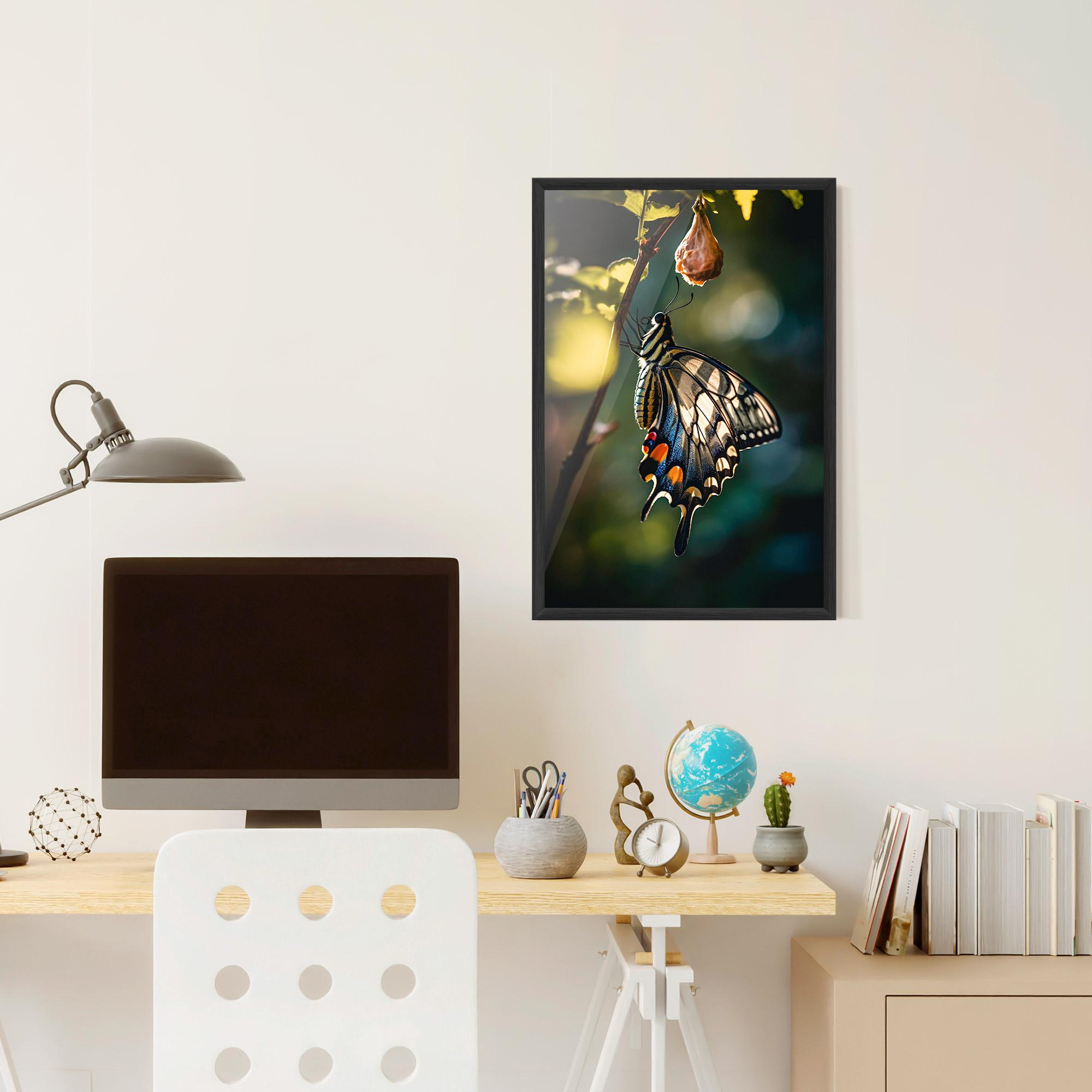 Poster Înrămat Blue Cream Butterfly mockup 6