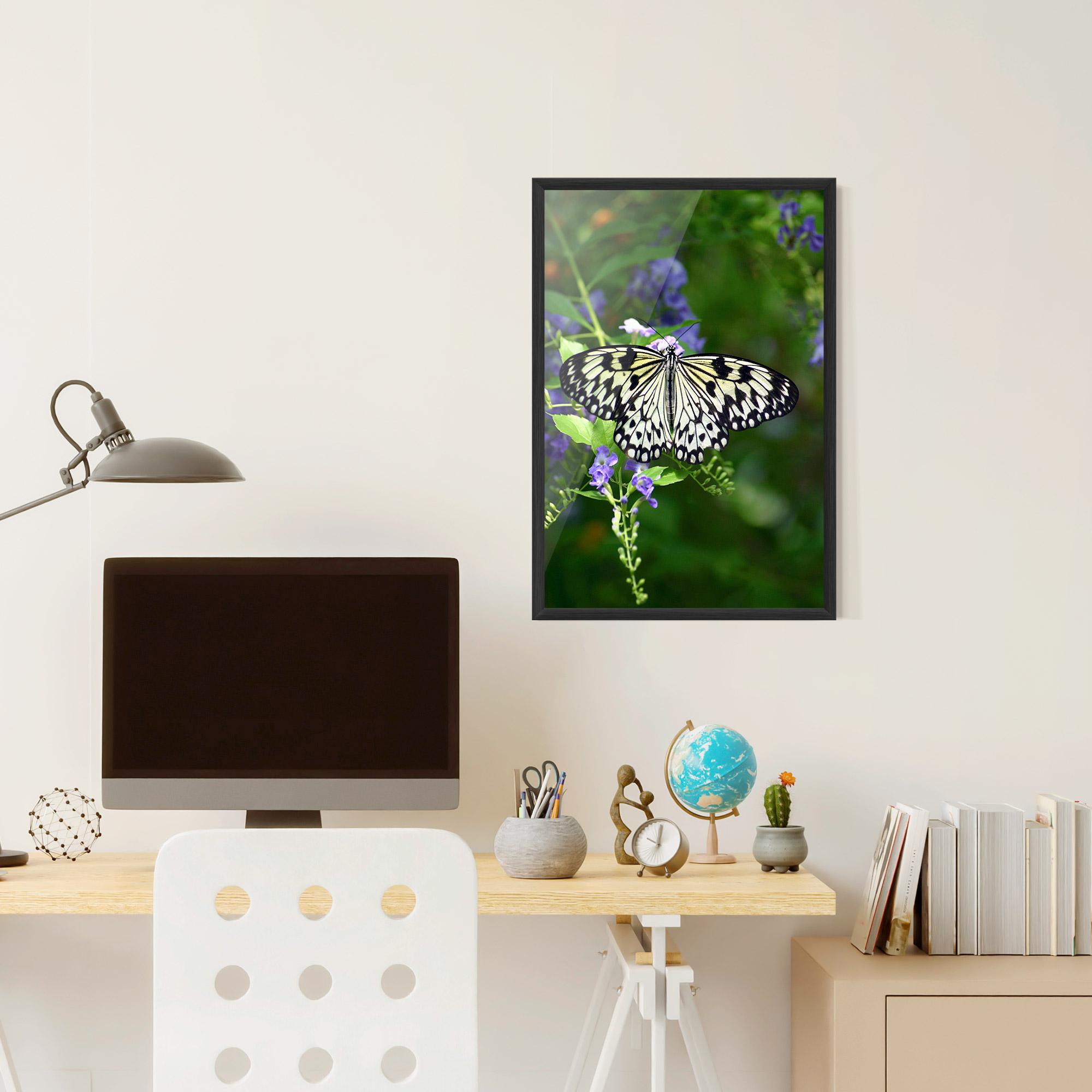 Poster Înrămat Pretty White Butterfly mockup 6