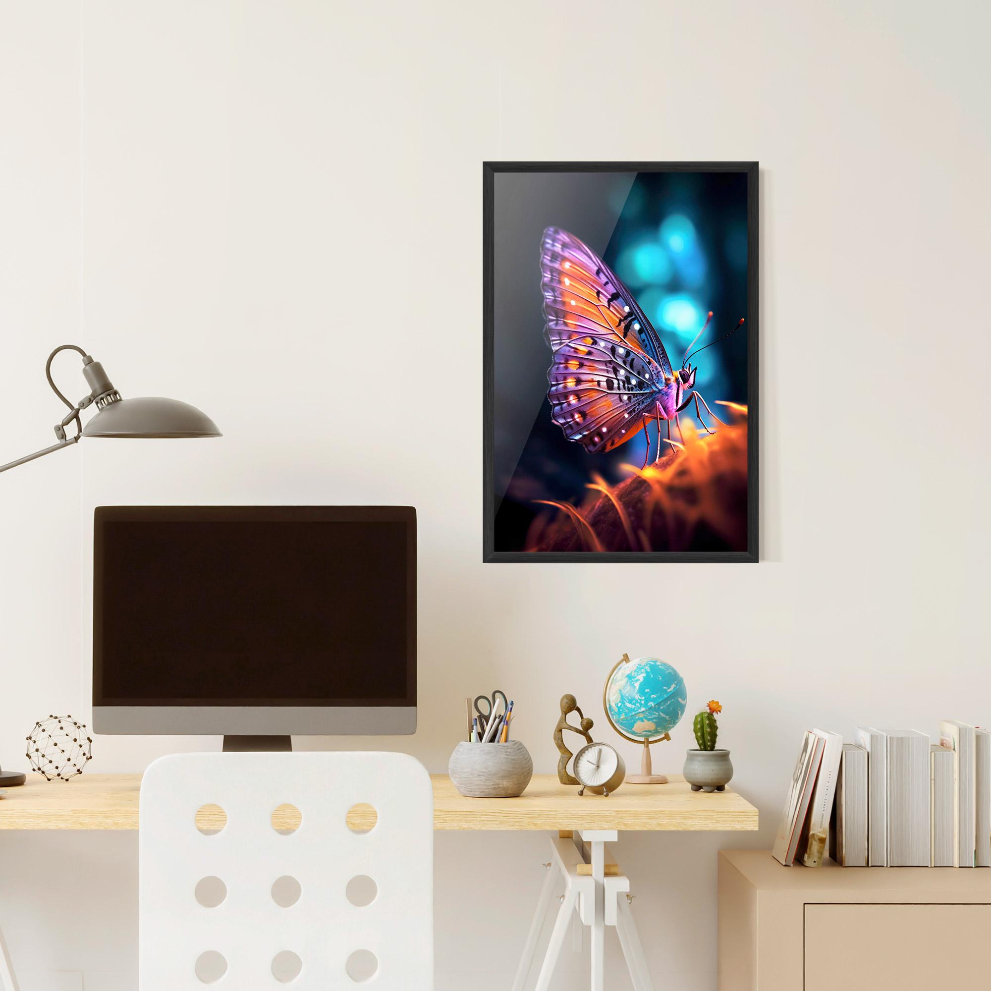 Poster Înrămat Purple Orange Butterfly mockup 6