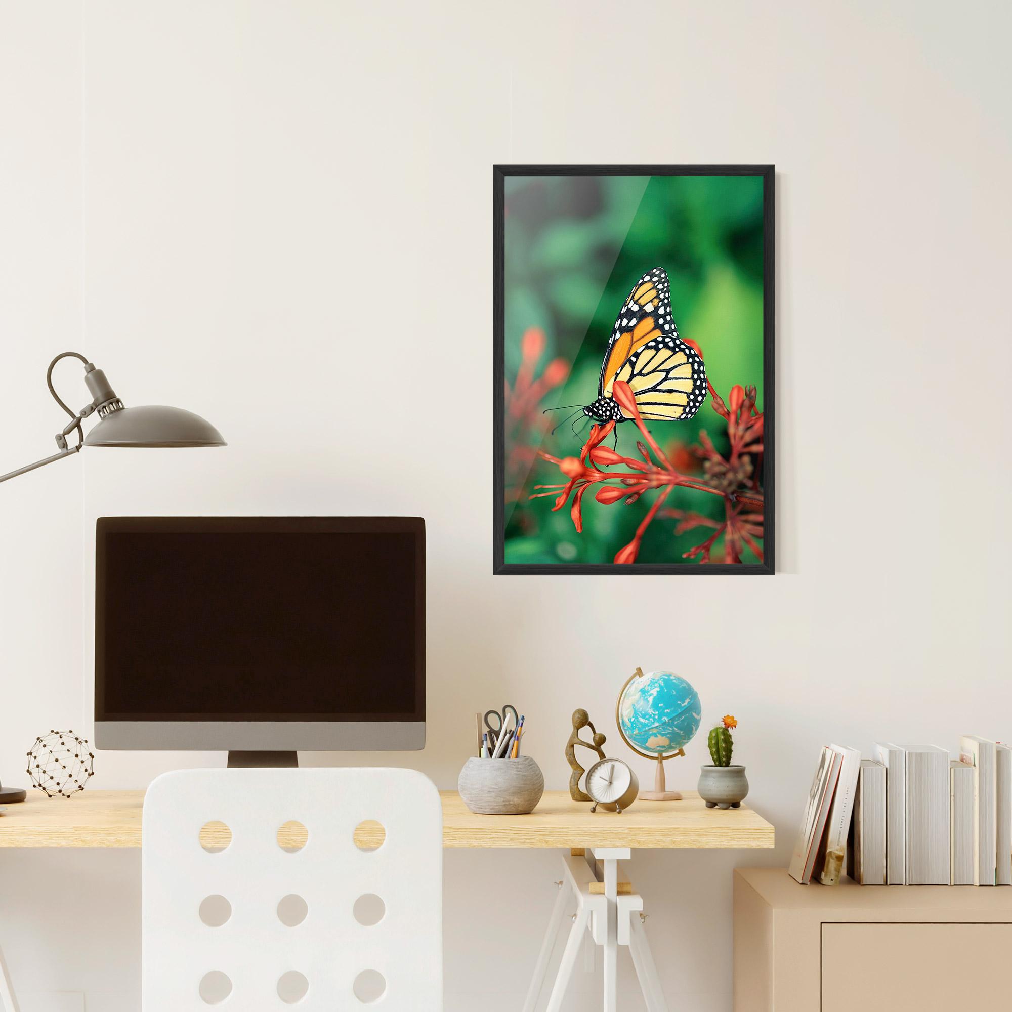 Poster Înrămat Small Orange Butterfly mockup 6