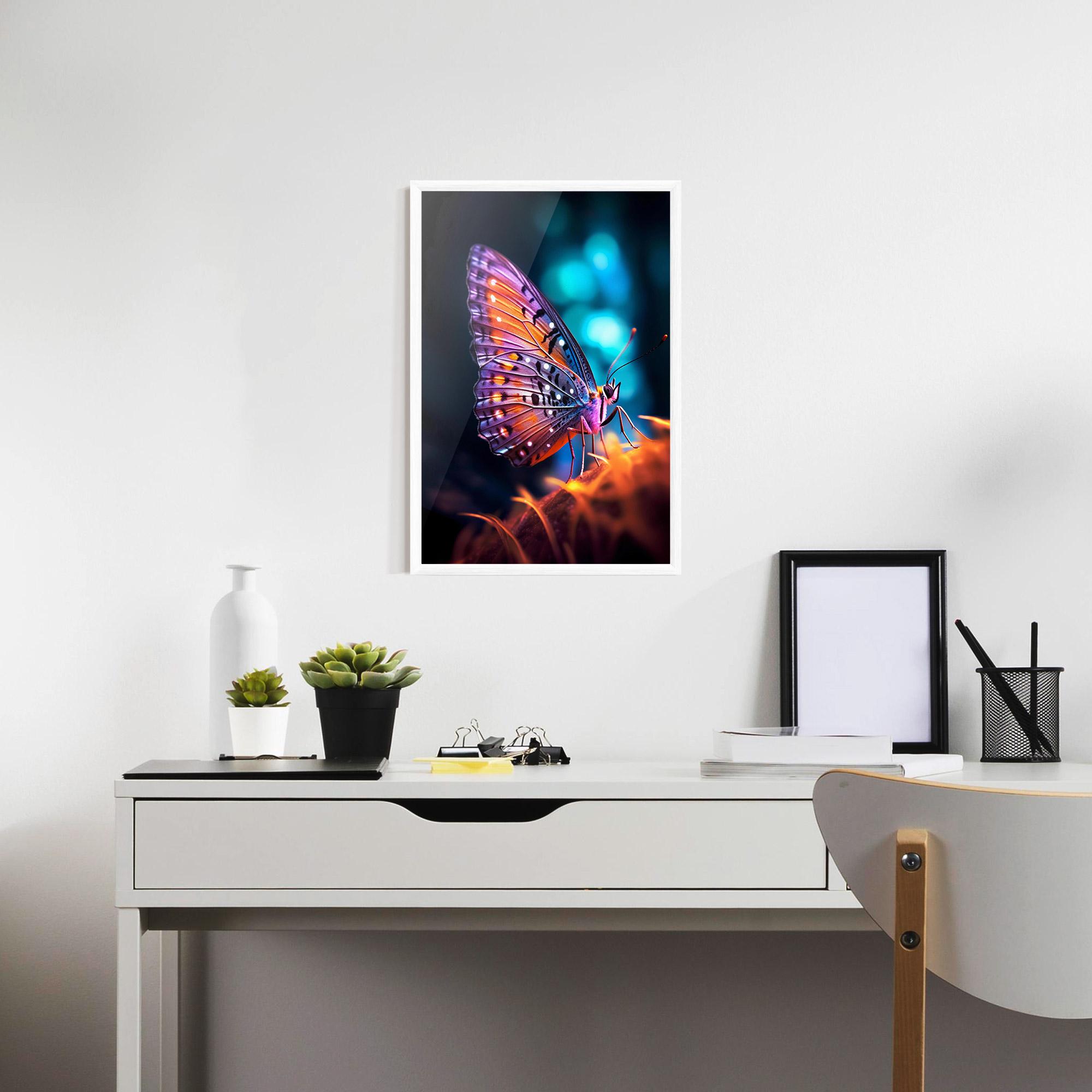 Poster Înrămat Purple Orange Butterfly mockup 7