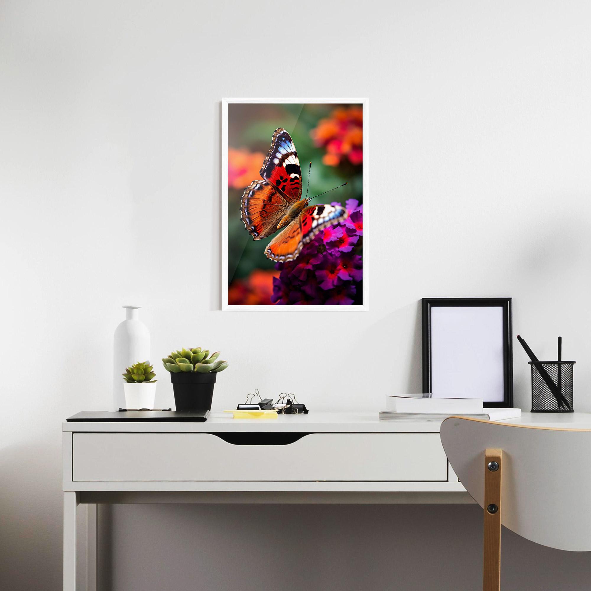 Poster Înrămat Red Blue Butterfly mockup 7