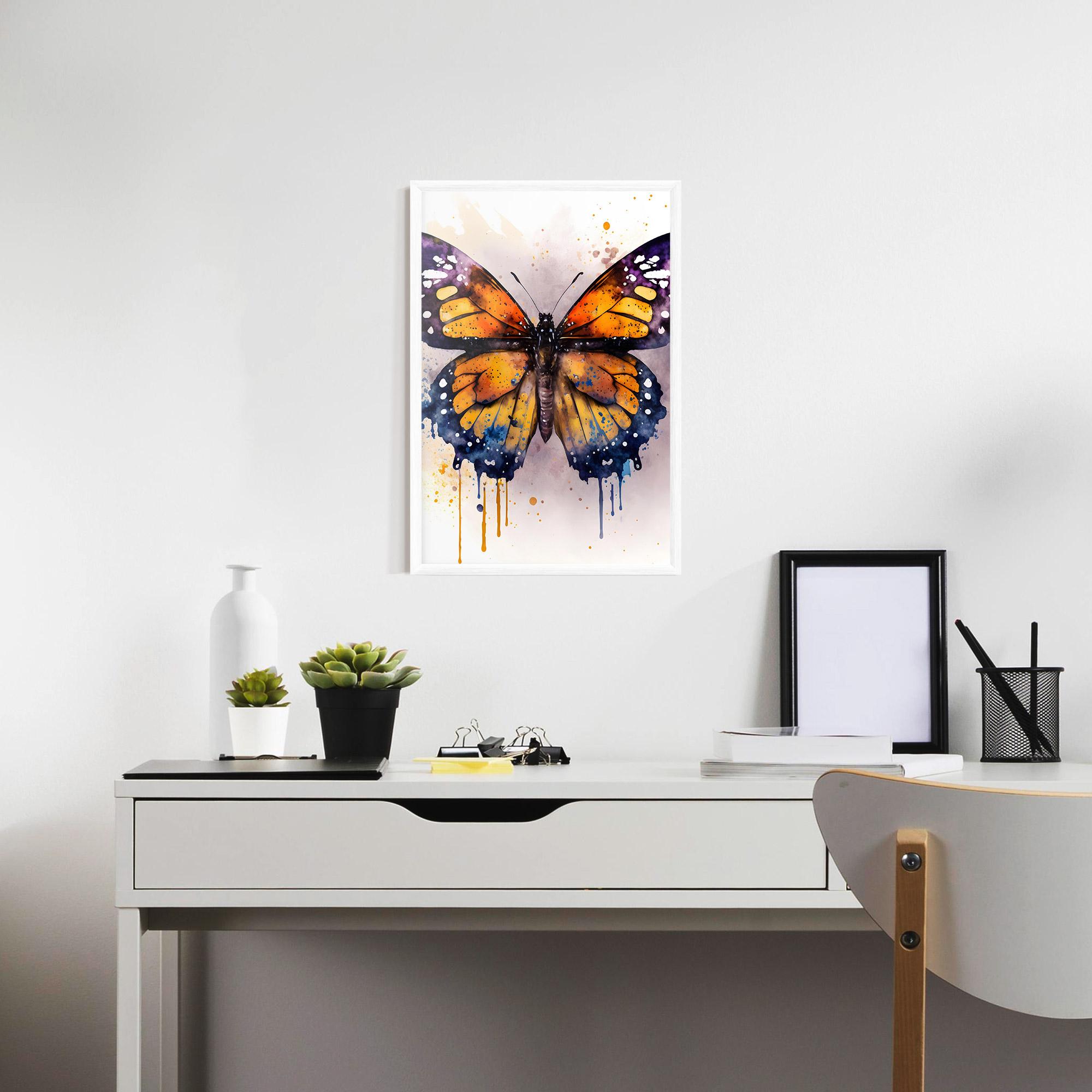 Poster Înrămat Watercolor Butterfly mockup 7