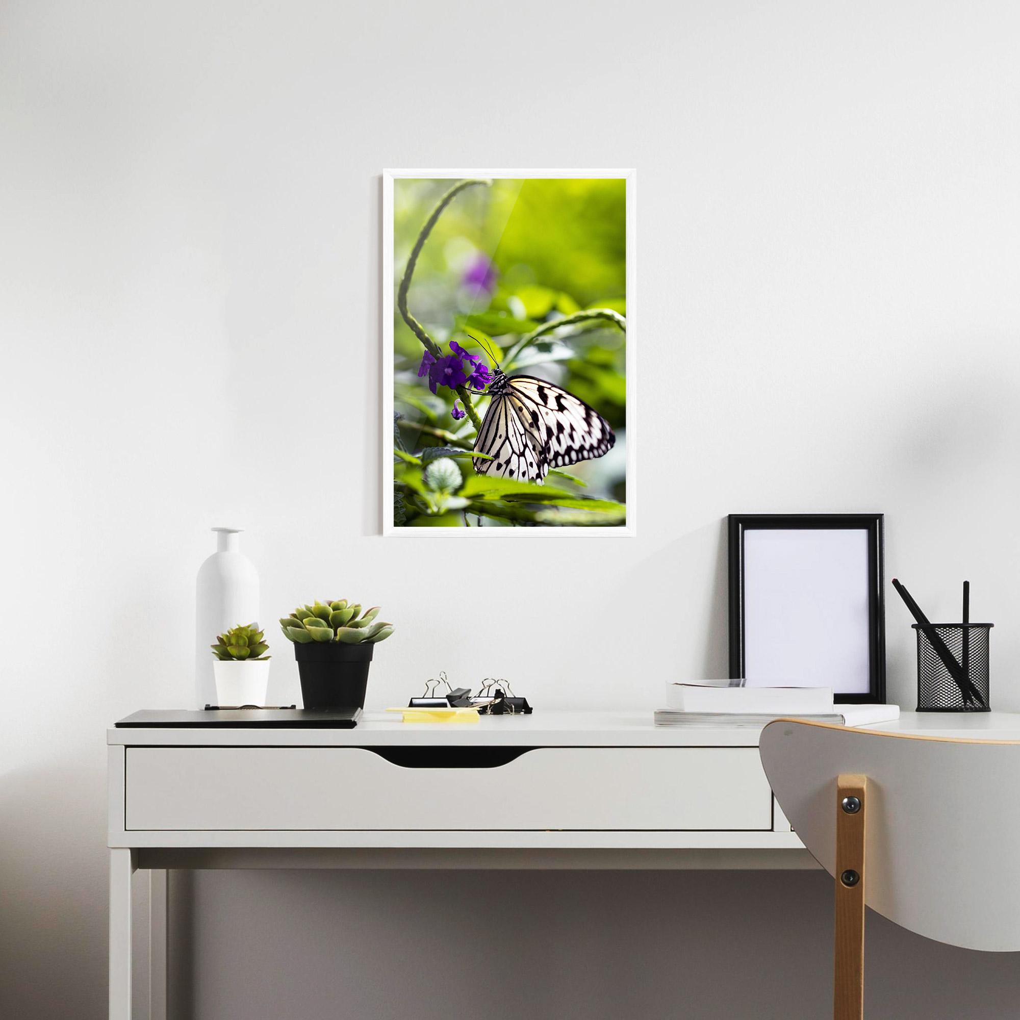 Poster Înrămat White Black Butterfly mockup 7