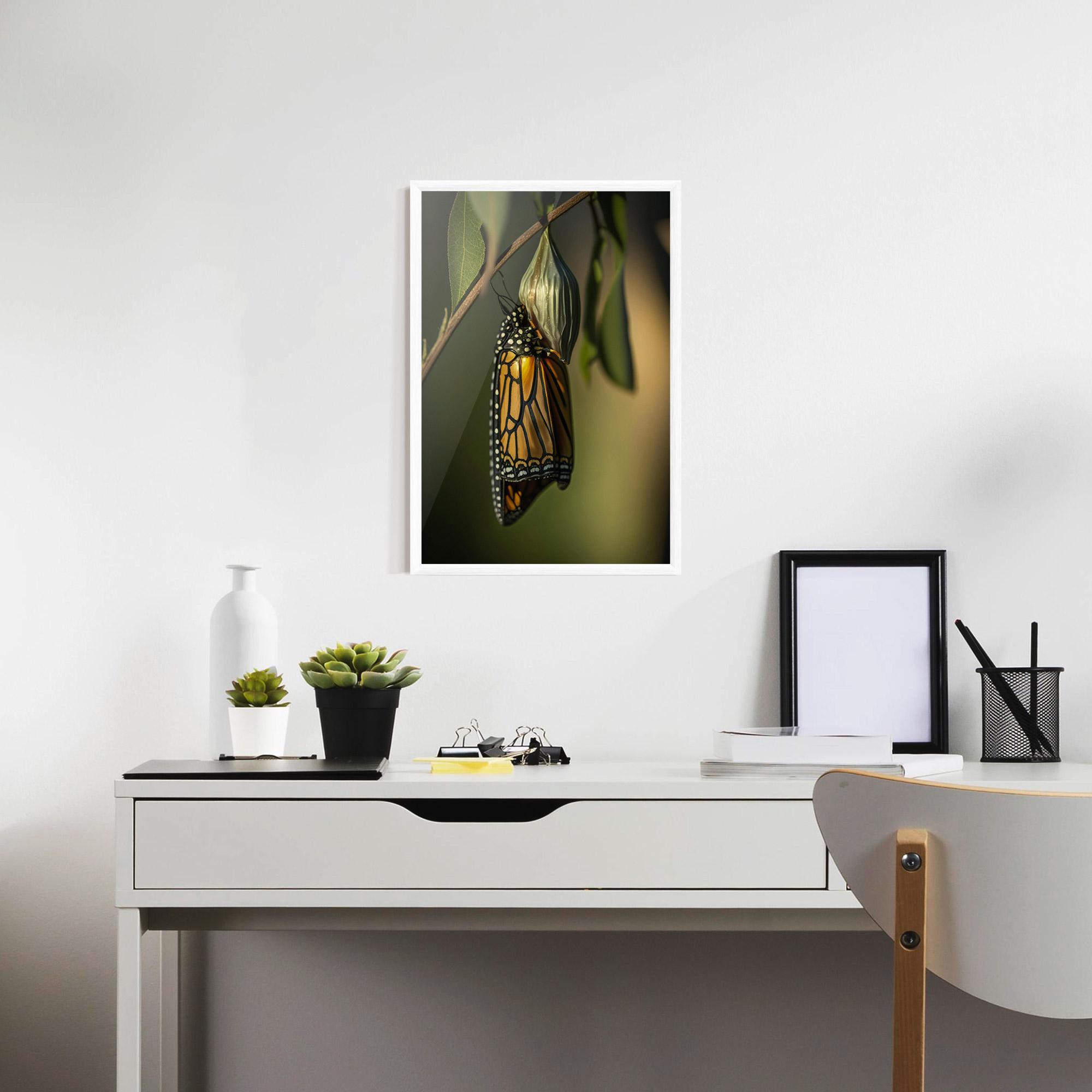 Poster Înrămat Yellow Black Butterfly mockup 7