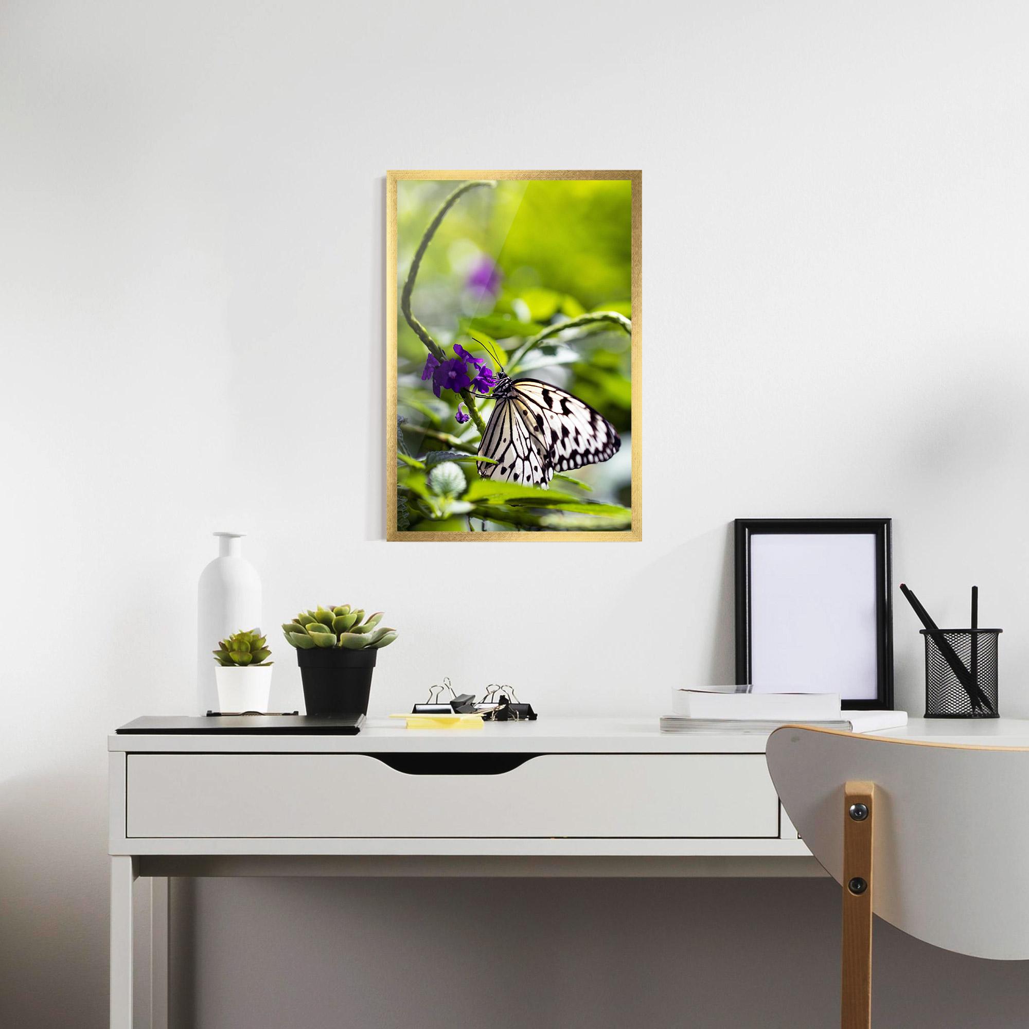 Poster Înrămat White Black Butterfly mockup 7