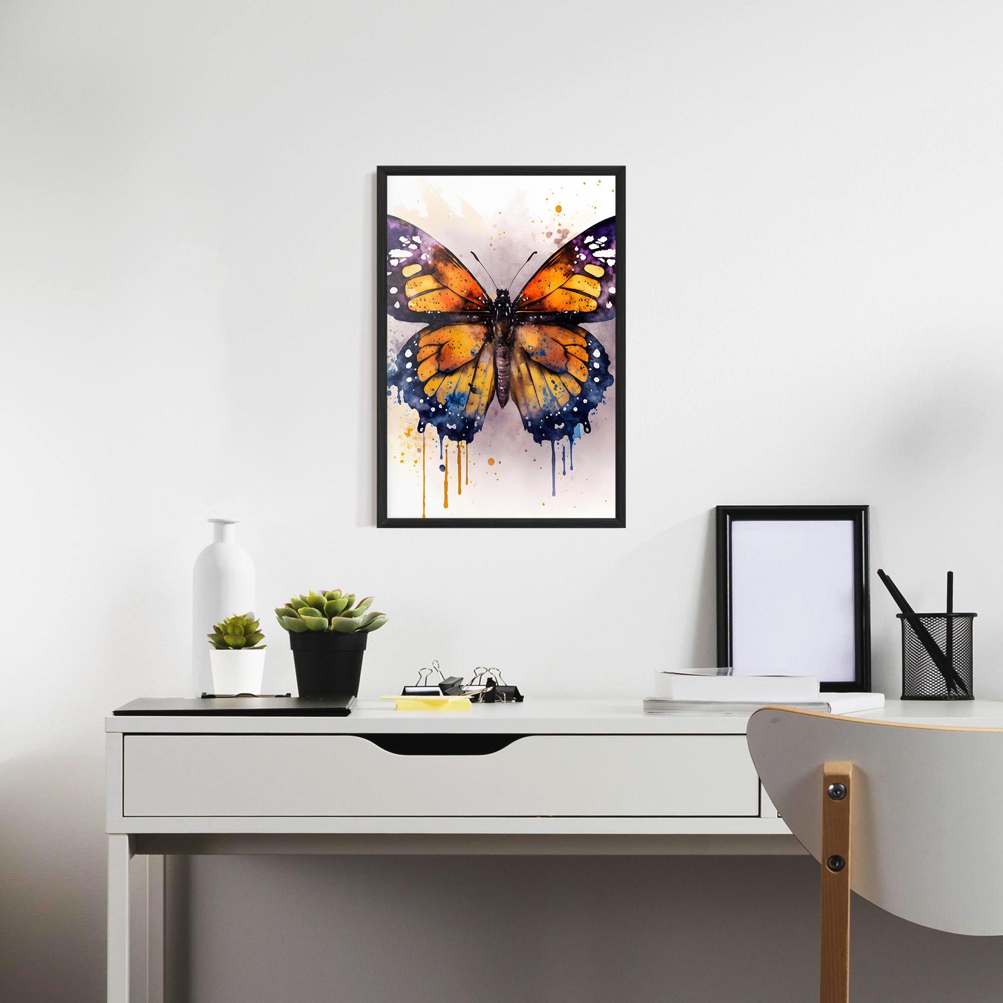Poster Înrămat Watercolor Butterfly mockup 7