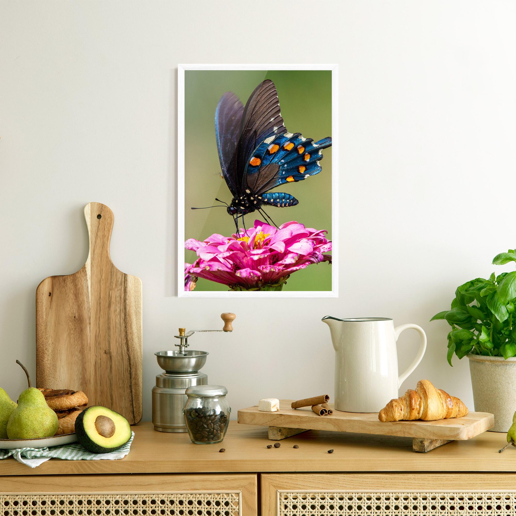 Poster Înrămat Blue Grey Butterfly mockup 8