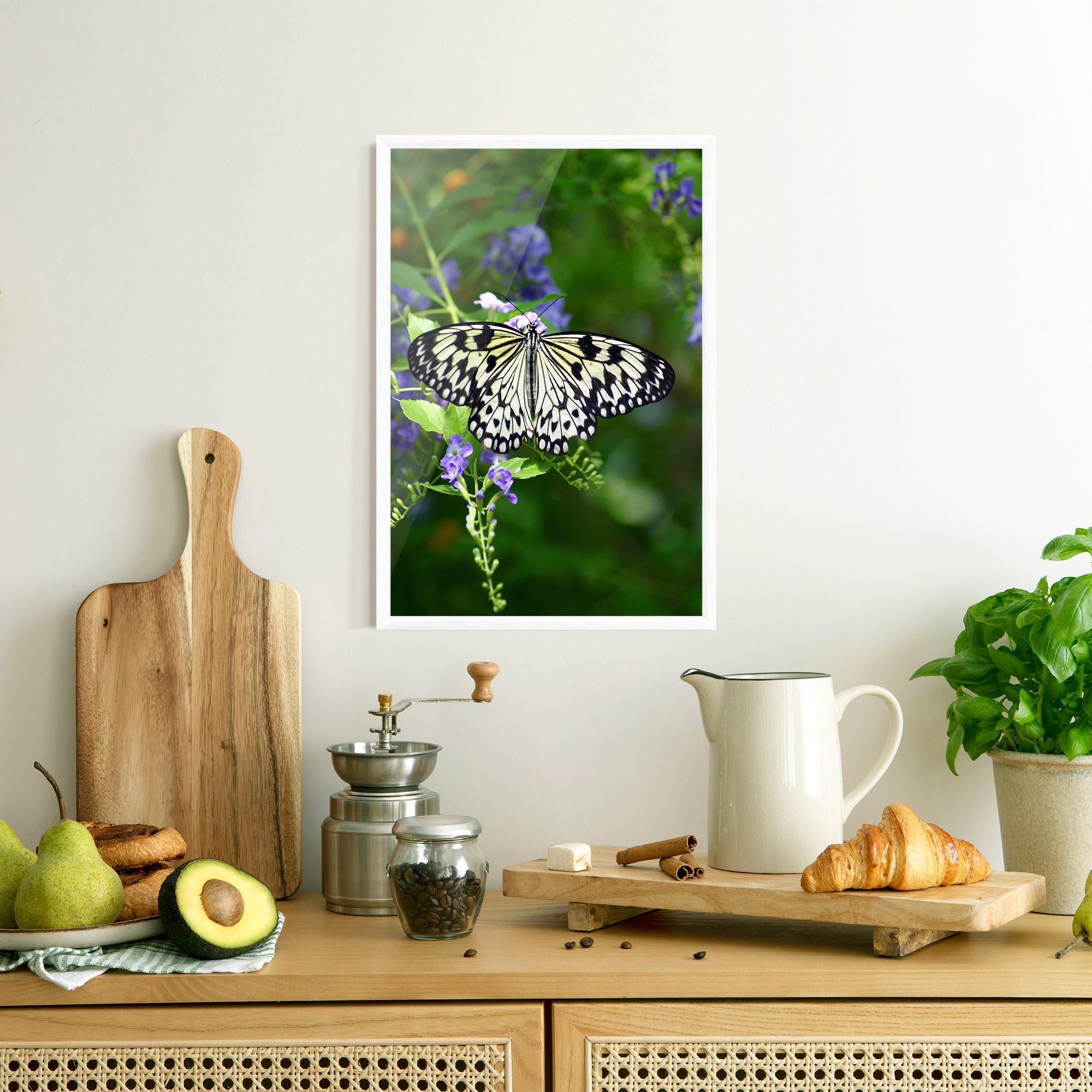 Poster Înrămat Pretty White Butterfly mockup 8