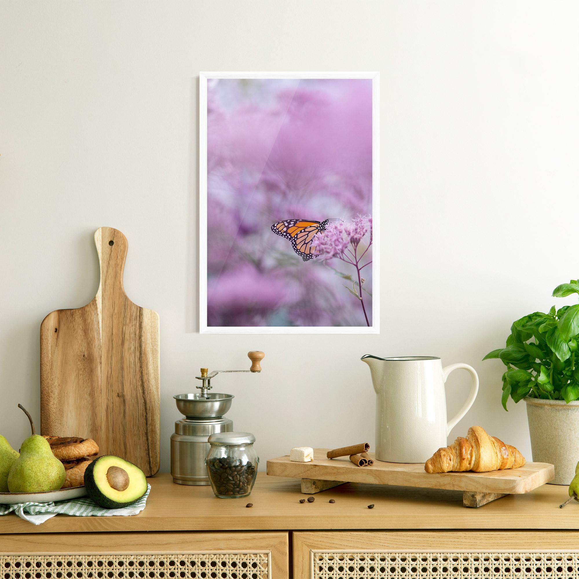 Poster Înrămat Purple Flower Butterfly mockup 8