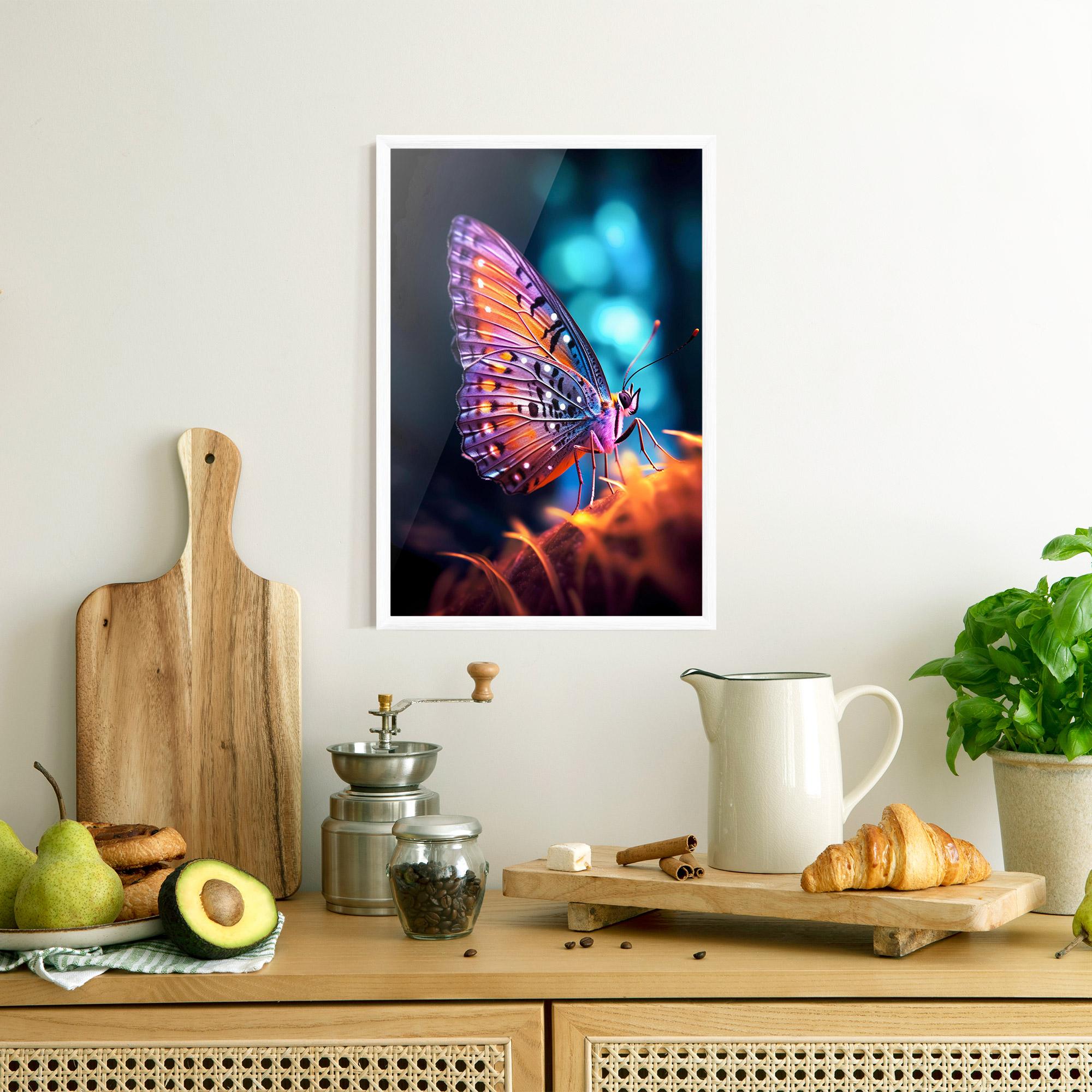 Poster Înrămat Purple Orange Butterfly mockup 8
