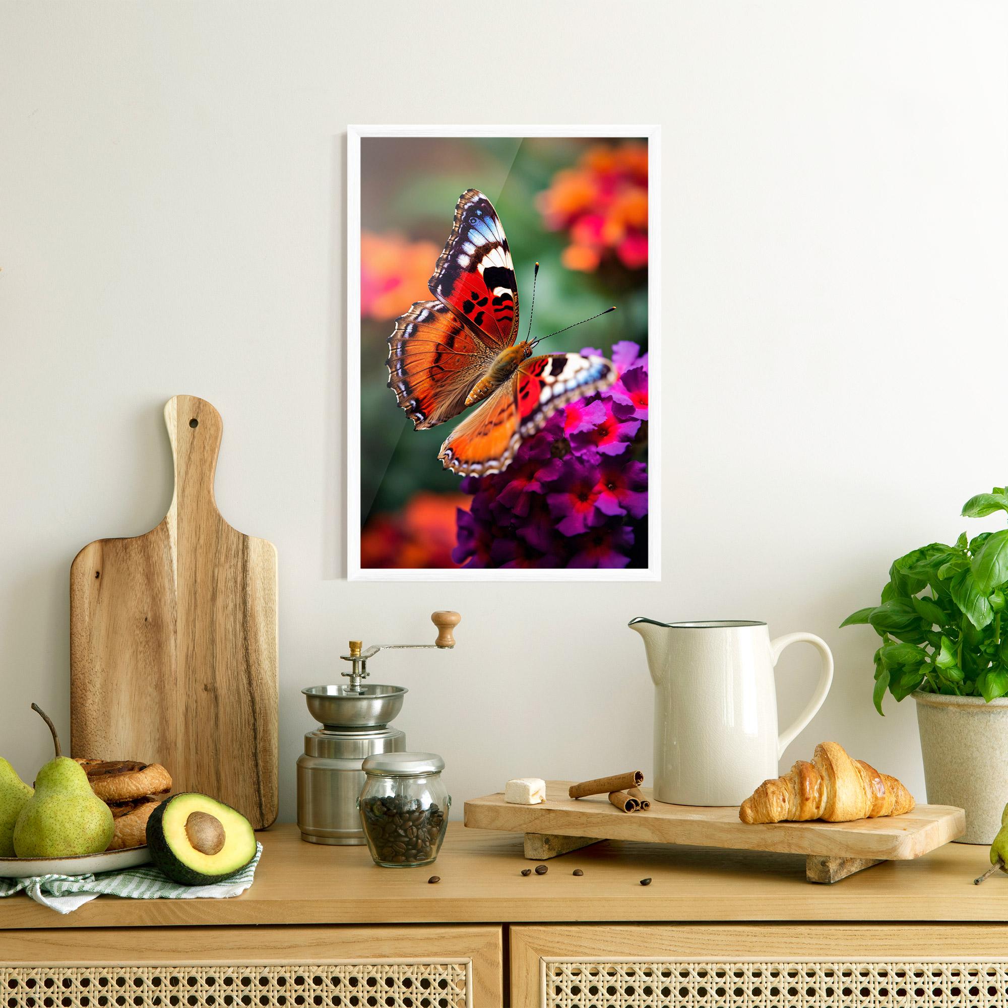 Poster Înrămat Red Blue Butterfly mockup 8