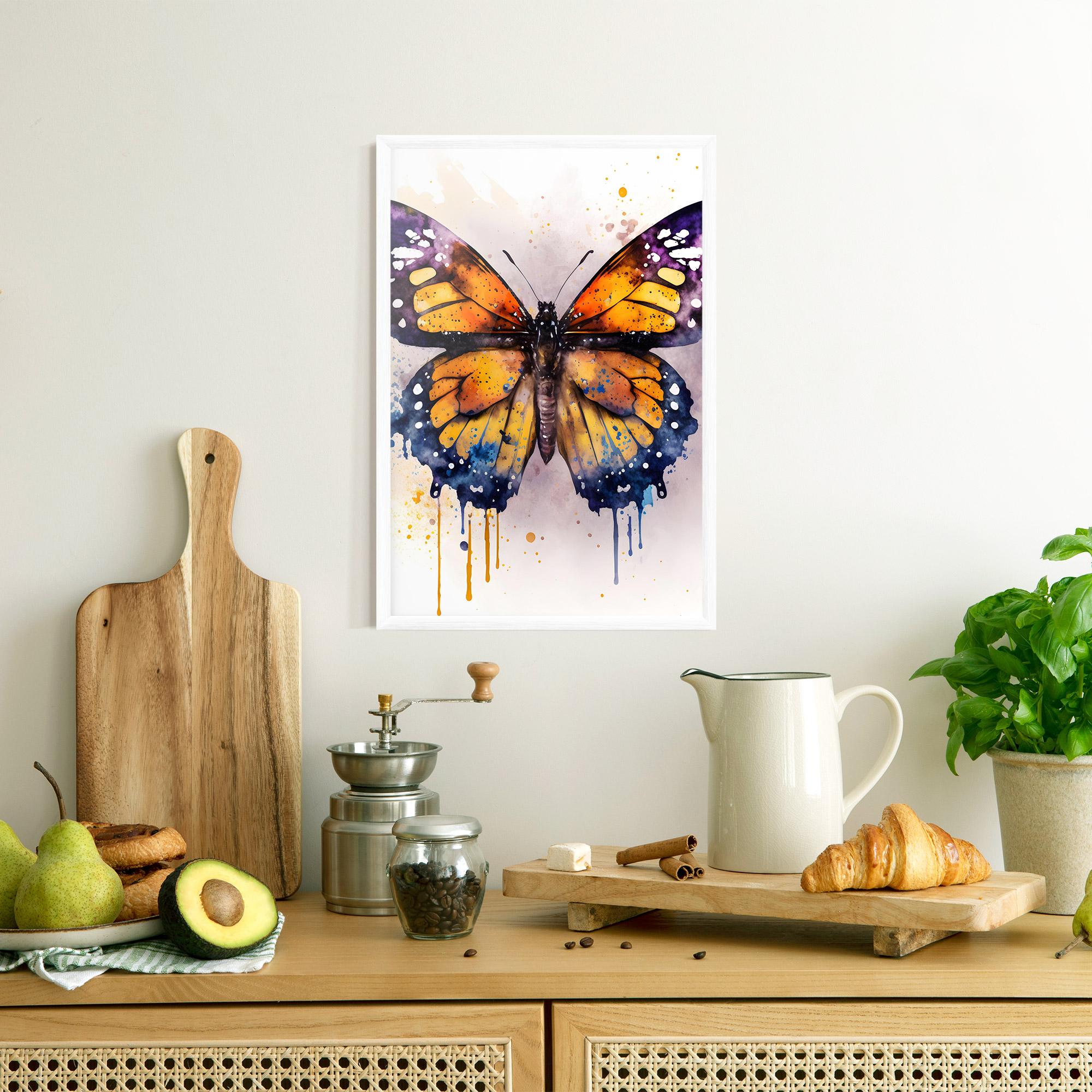Poster Înrămat Watercolor Butterfly mockup 8