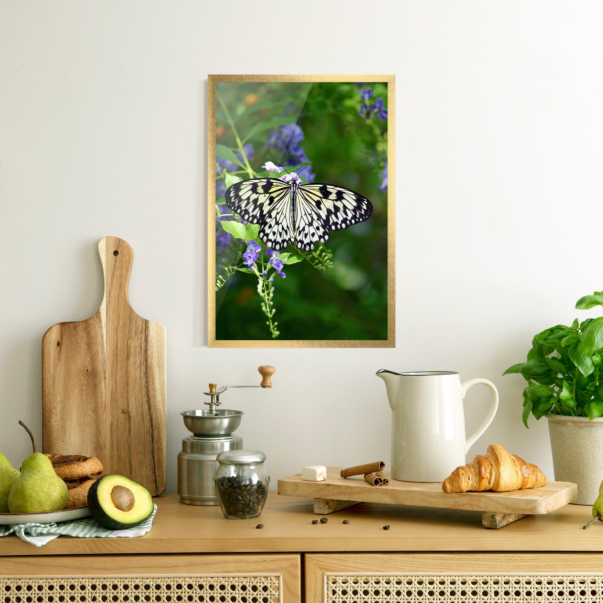 Poster Înrămat Pretty White Butterfly mockup 8