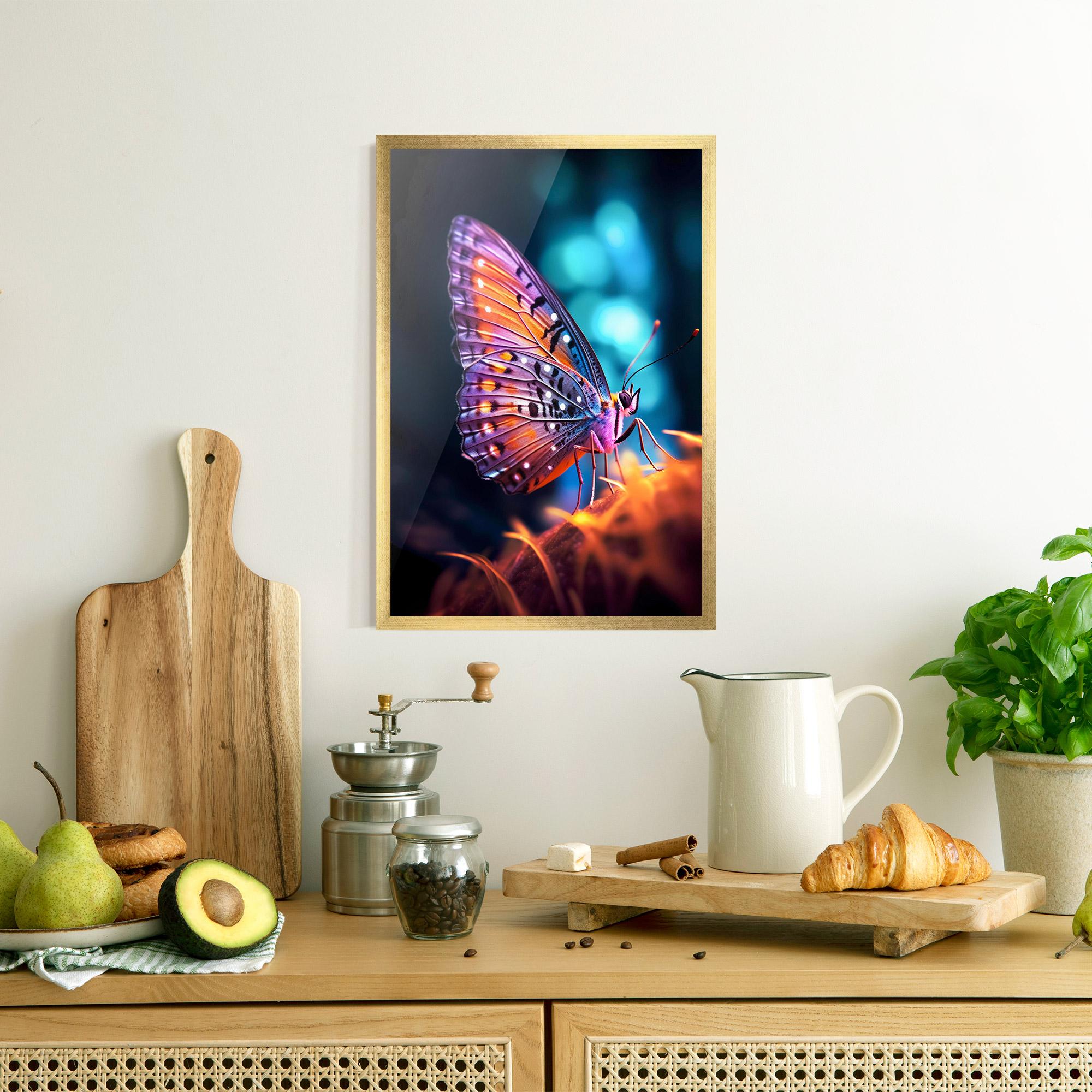 Poster Înrămat Purple Orange Butterfly mockup 8