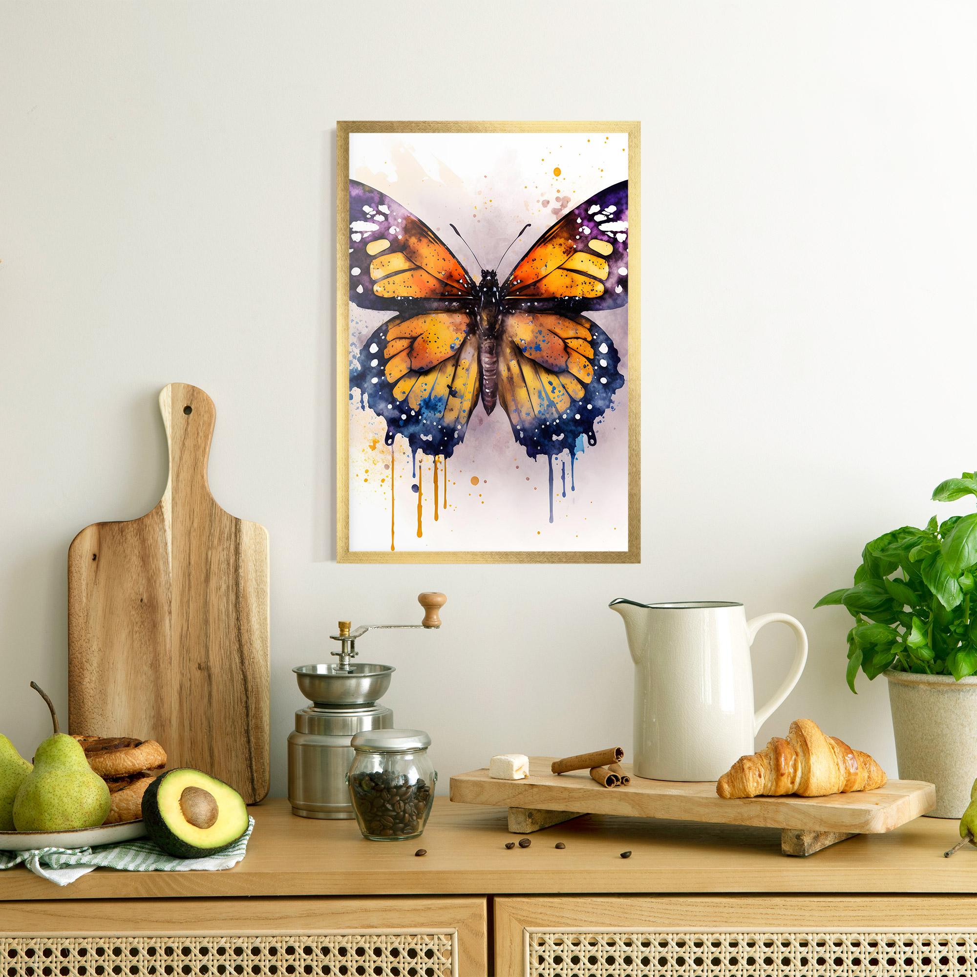Poster Înrămat Watercolor Butterfly mockup 8