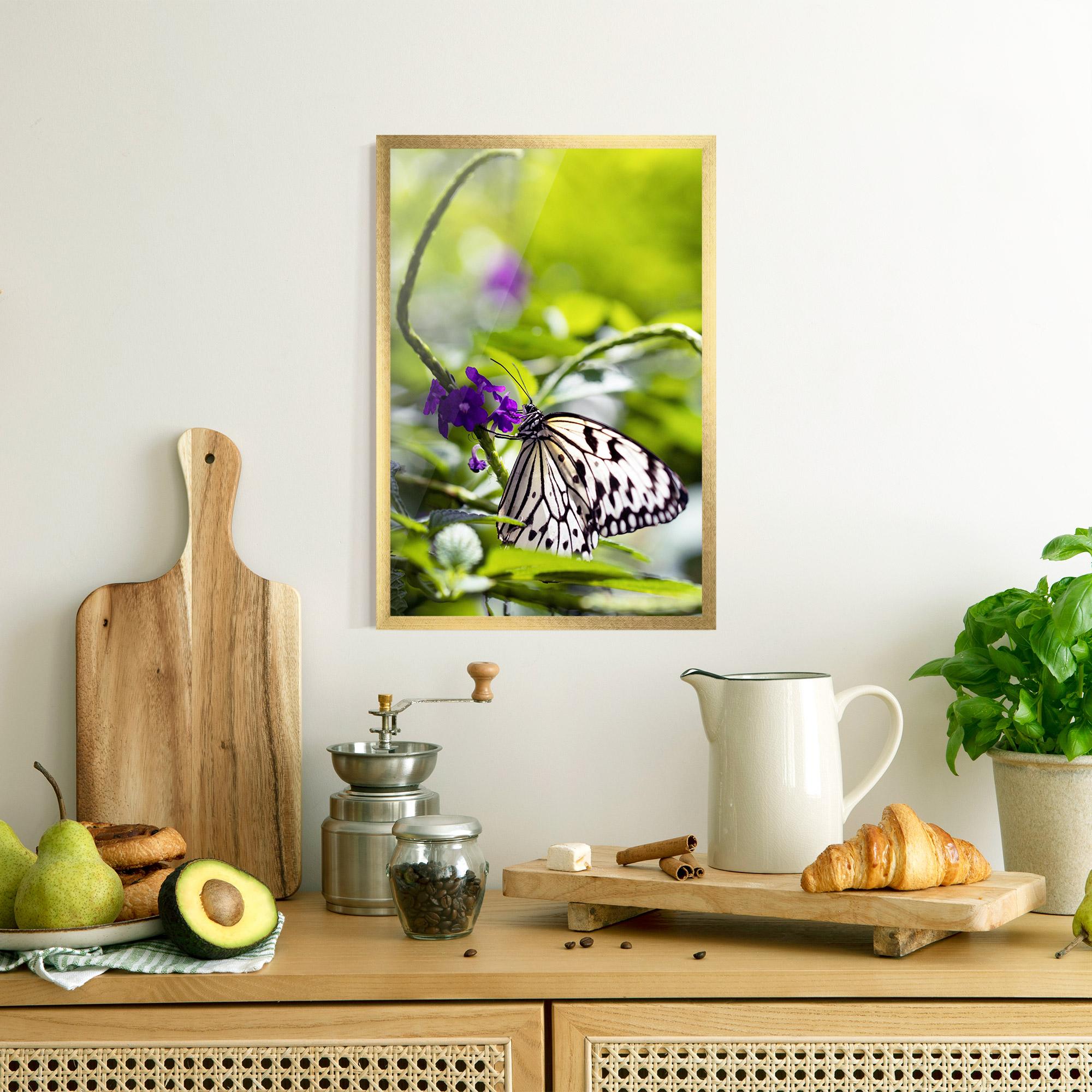 Poster Înrămat White Black Butterfly mockup 8
