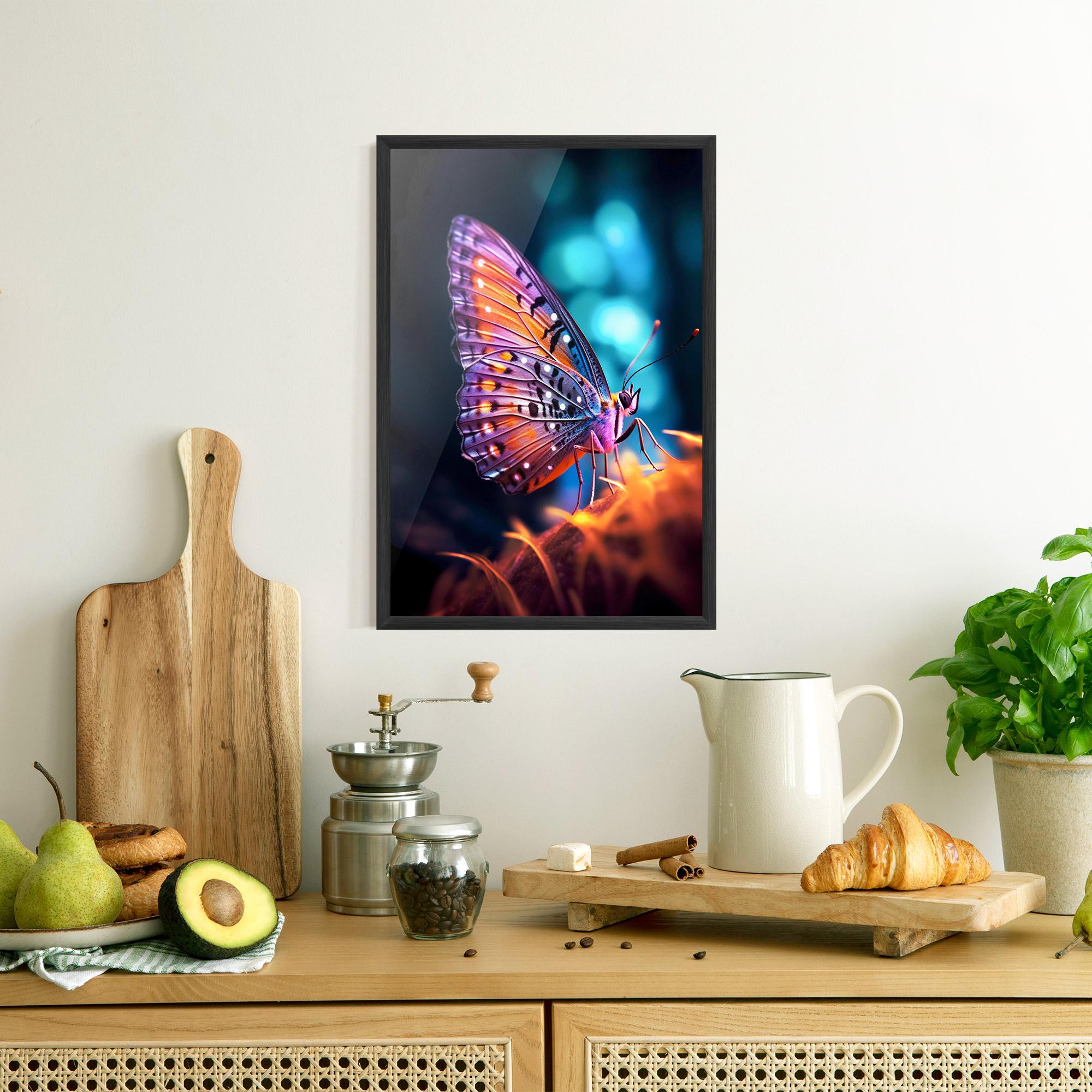 Poster Înrămat Purple Orange Butterfly mockup 8