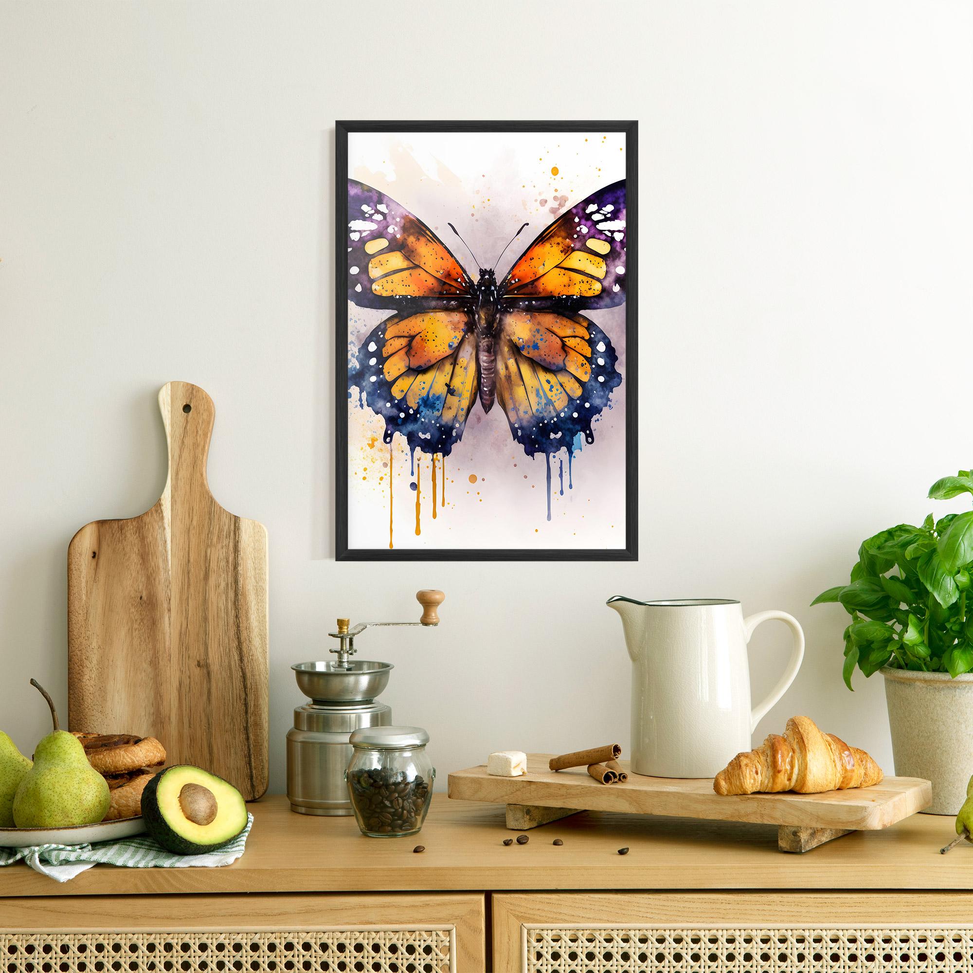 Poster Înrămat Watercolor Butterfly mockup 8