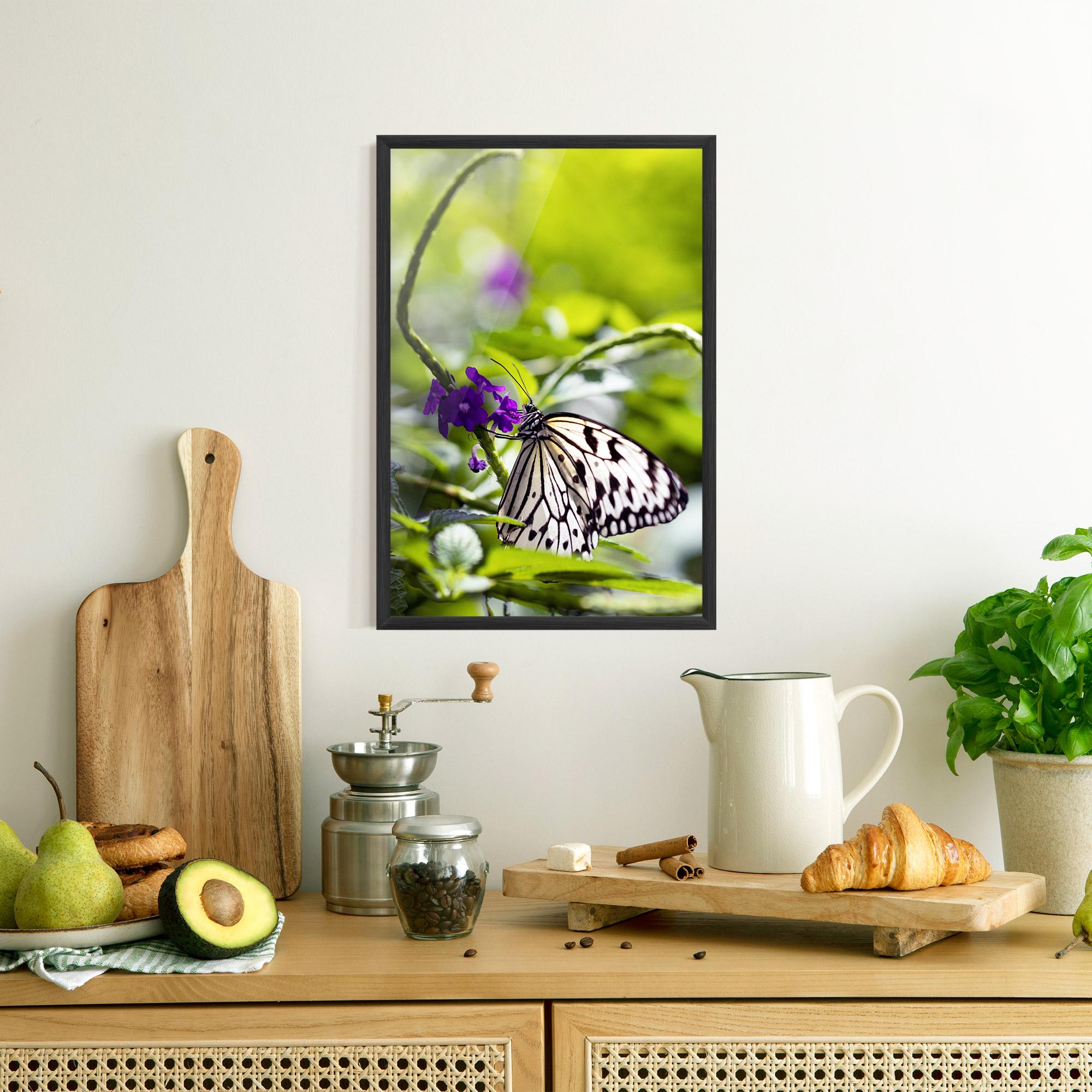 Poster Înrămat White Black Butterfly mockup 8
