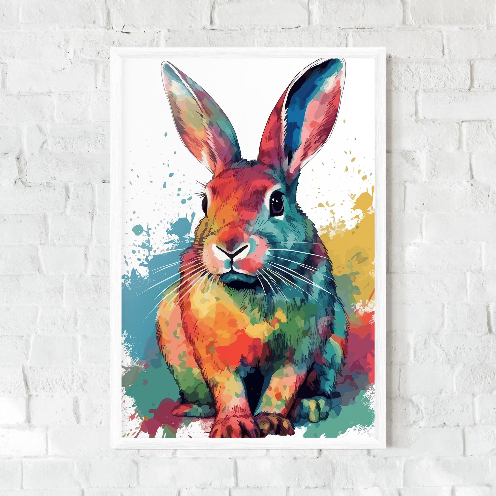 Poster Înrămat Brush Rabbit mockup 0
