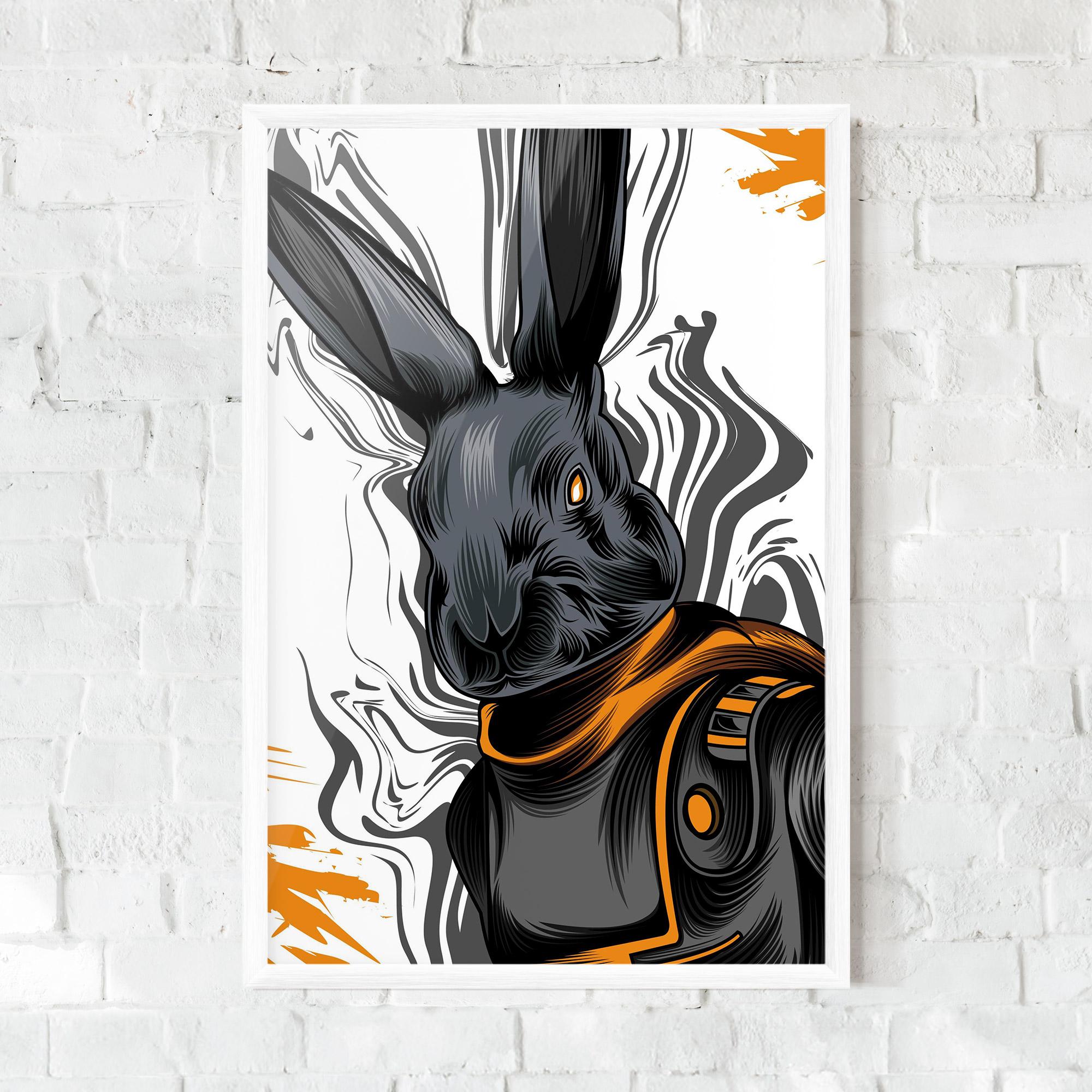 Poster Înrămat Cyborg Yellow Bunny mockup 0
